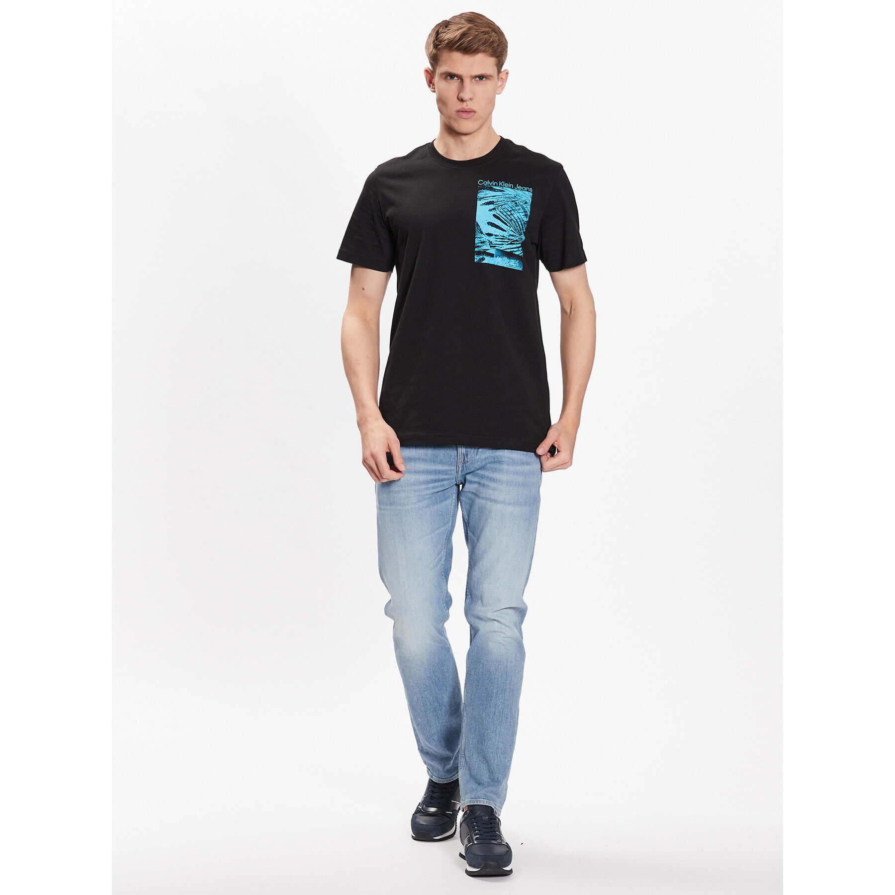 Calvin Klein Jeans Тишърт J30J323723 Черен Regular Fit - Pepit.bg