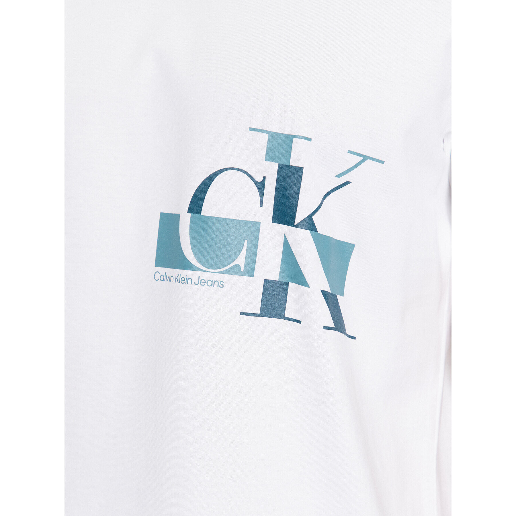 Calvin Klein Jeans Тишърт J30J324019 Бял Regular Fit - Pepit.bg