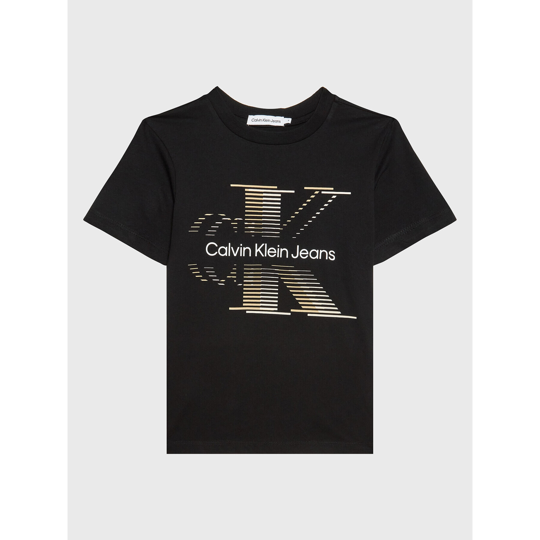 Calvin Klein Jeans Тишърт Lined Monogram IB0IB01577 Черен Regular Fit - Pepit.bg