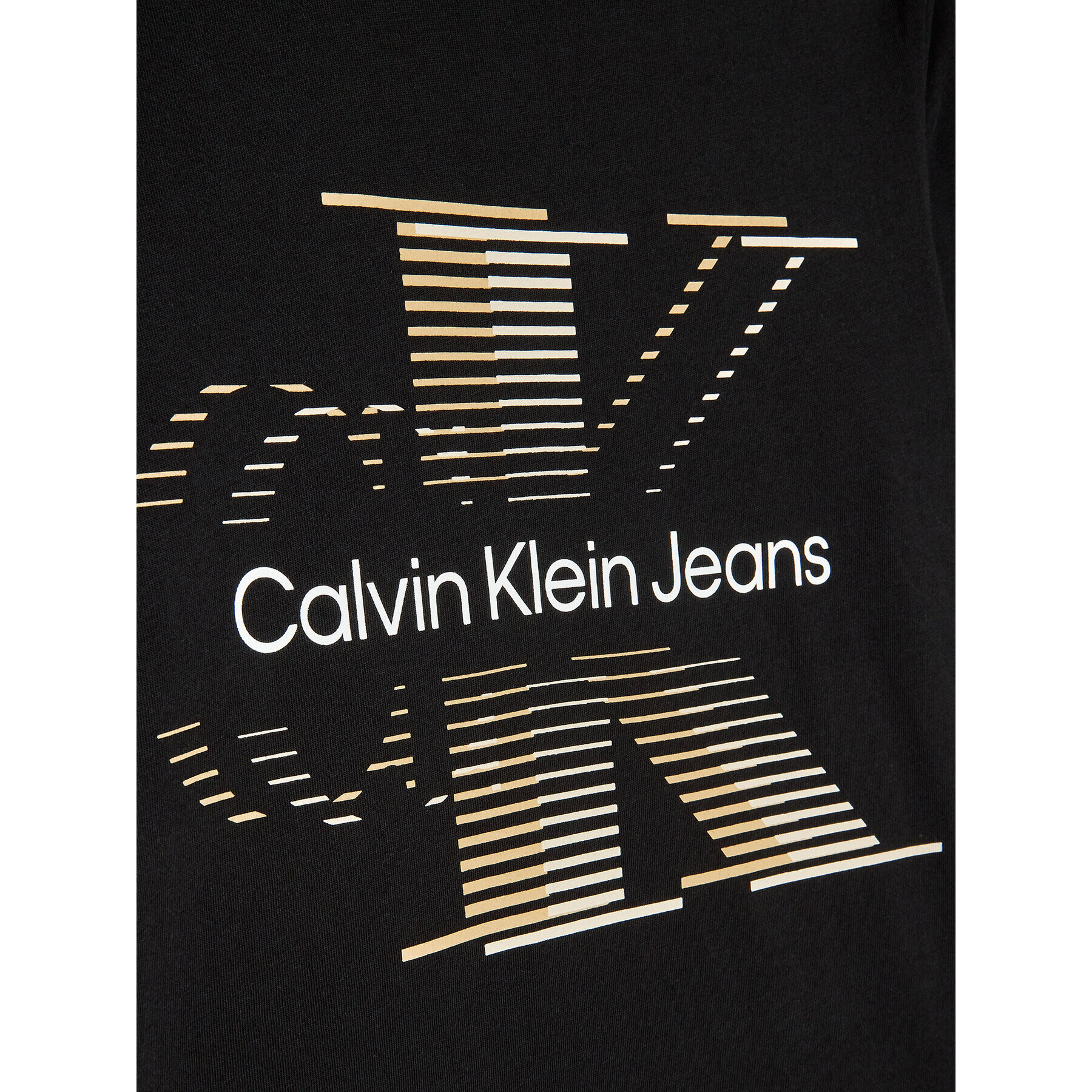 Calvin Klein Jeans Тишърт Lined Monogram IB0IB01577 Черен Regular Fit - Pepit.bg