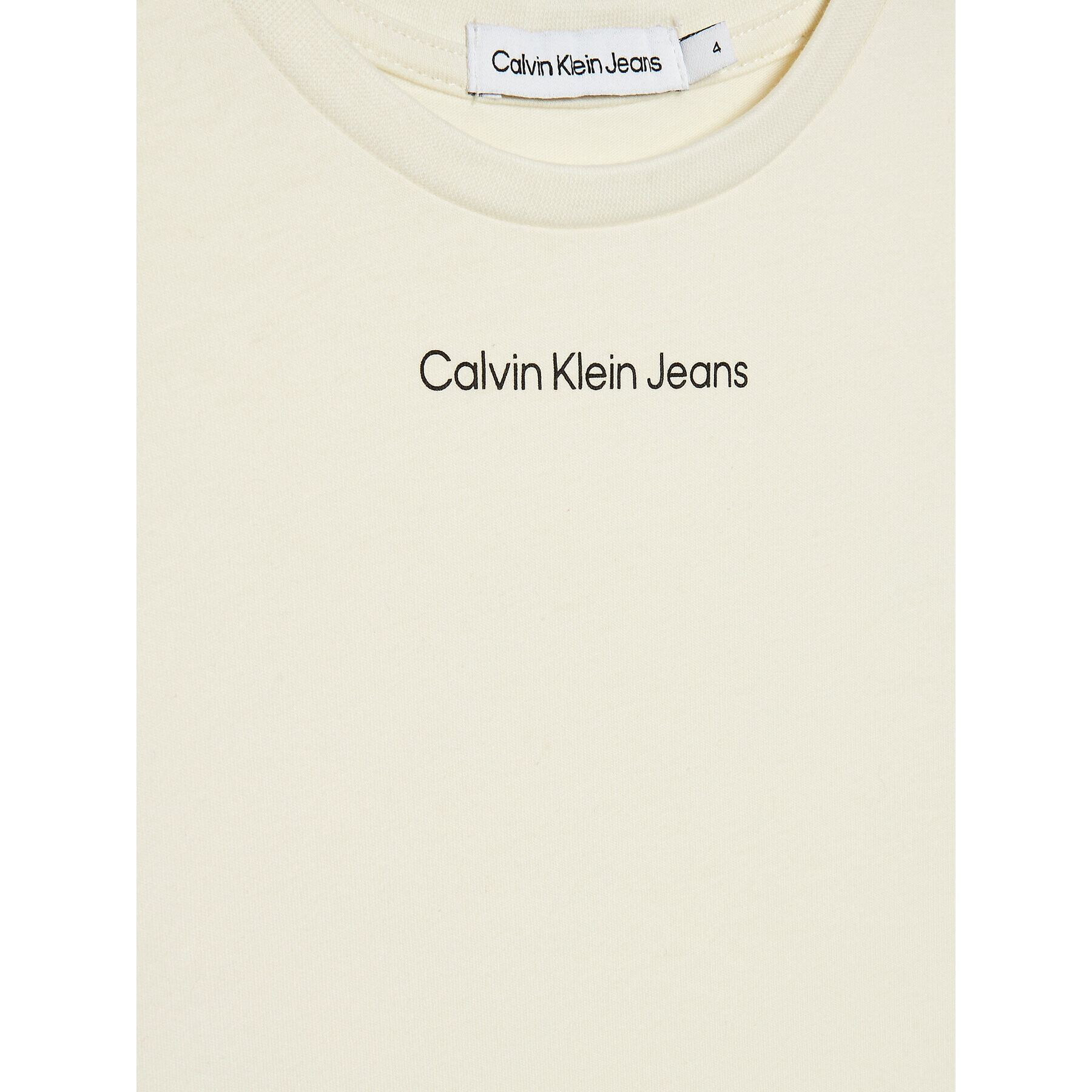 Calvin Klein Jeans Тишърт Logo IG0IG01536 Екрю Boxy Fit - Pepit.bg