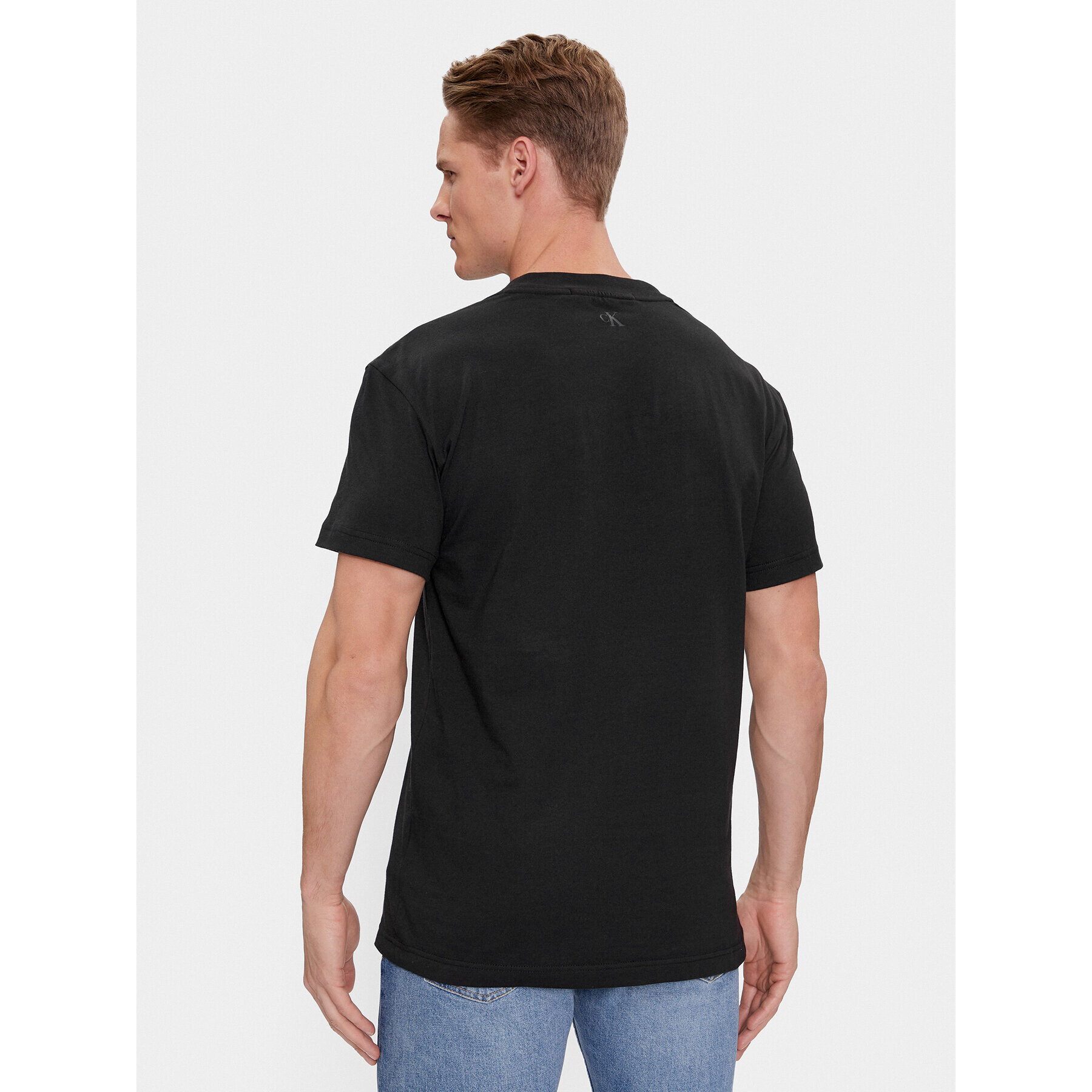 Calvin Klein Jeans Тишърт Logo Repeat J30J324668 Черен Regular Fit - Pepit.bg