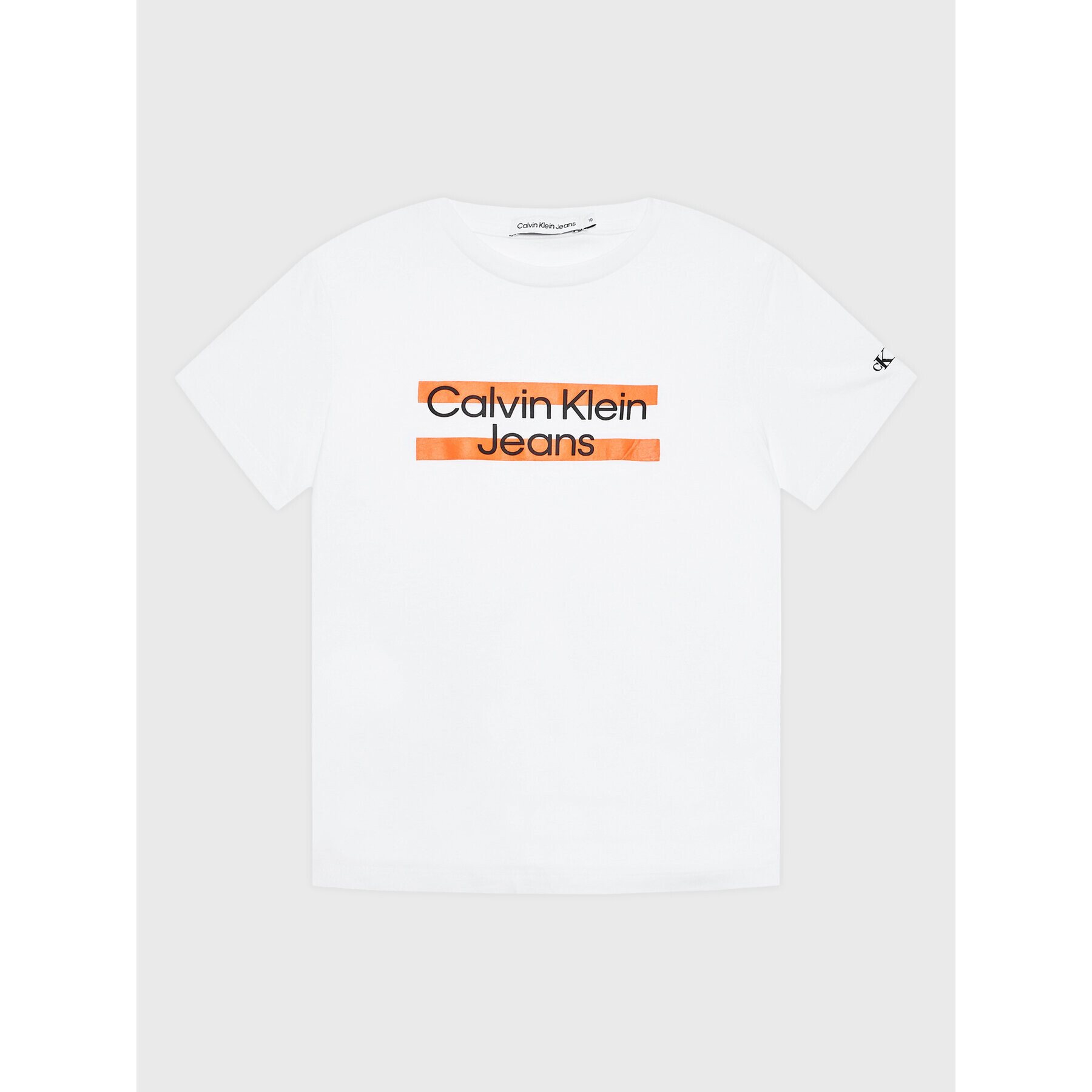 Calvin Klein Jeans Тишърт Maxi Block Logo IB0IB01647 Бял Regular Fit - Pepit.bg
