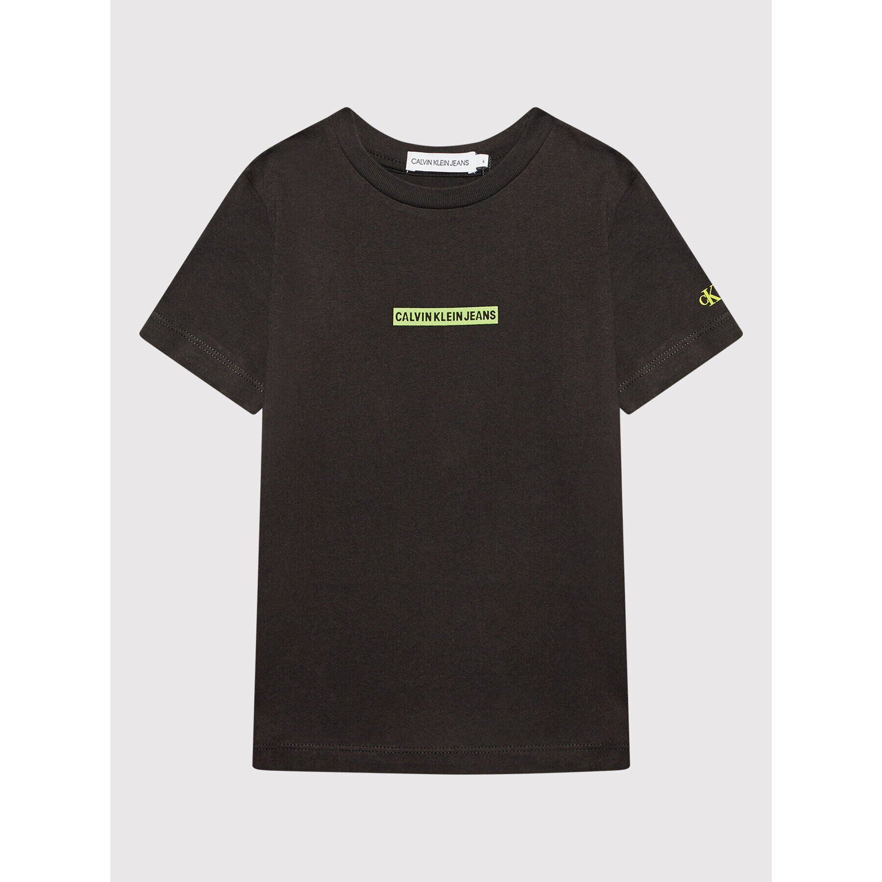 Calvin Klein Jeans Тишърт Micro Flock Logo IB0IB01054 Черен Slim Fit - Pepit.bg