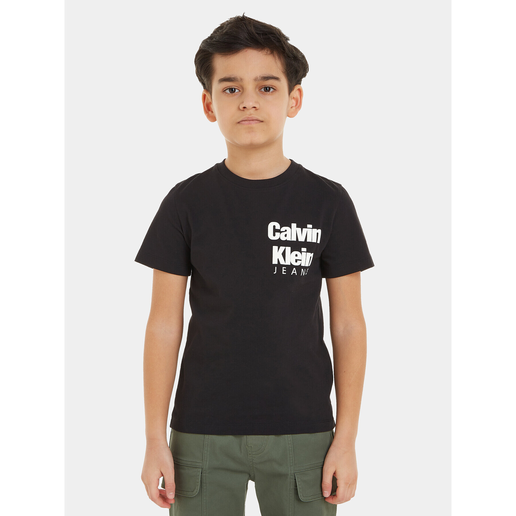 Calvin Klein Jeans Тишърт Mini Blown Up Logo IB0IB01885 Черен Regular Fit - Pepit.bg