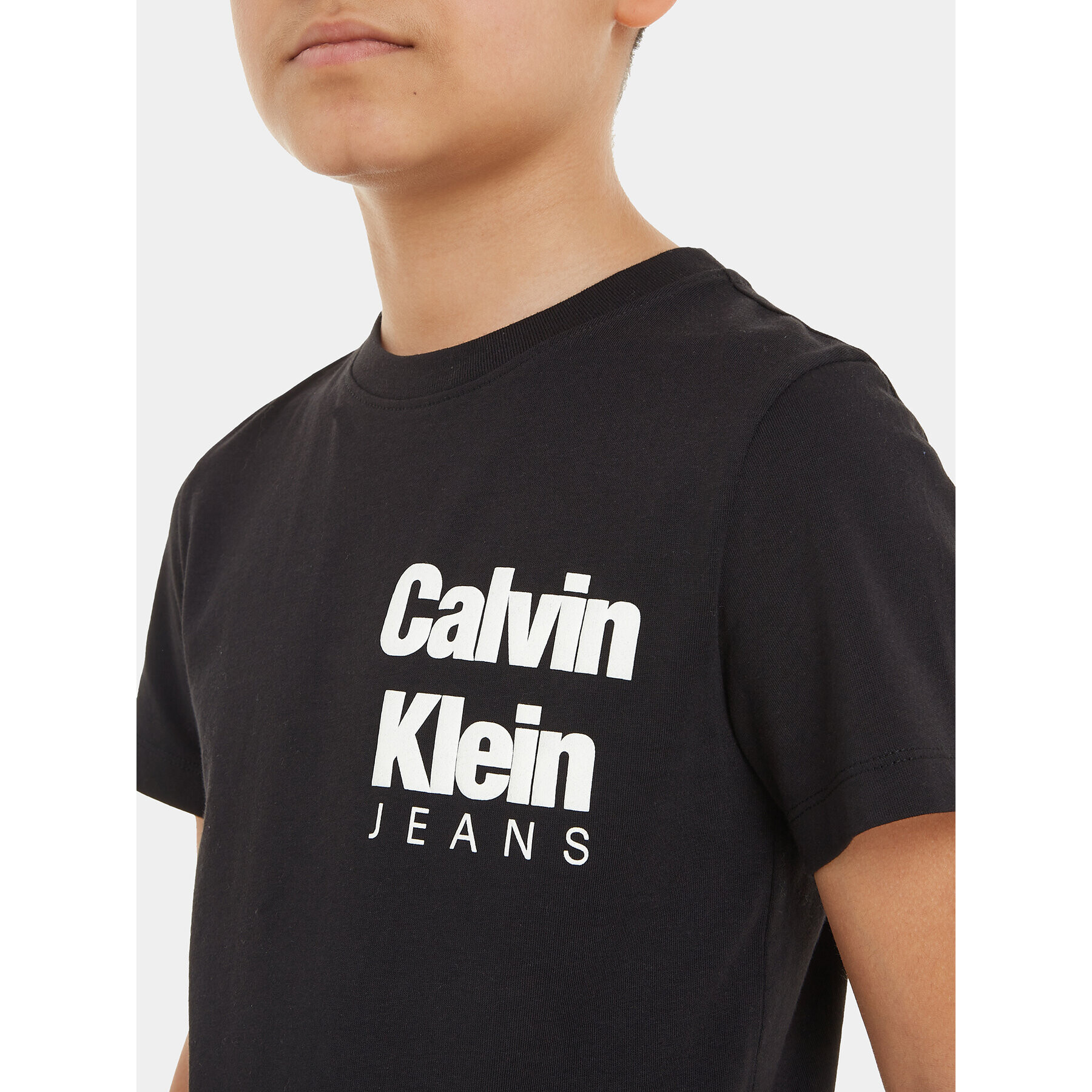 Calvin Klein Jeans Тишърт Mini Blown Up Logo IB0IB01885 Черен Regular Fit - Pepit.bg