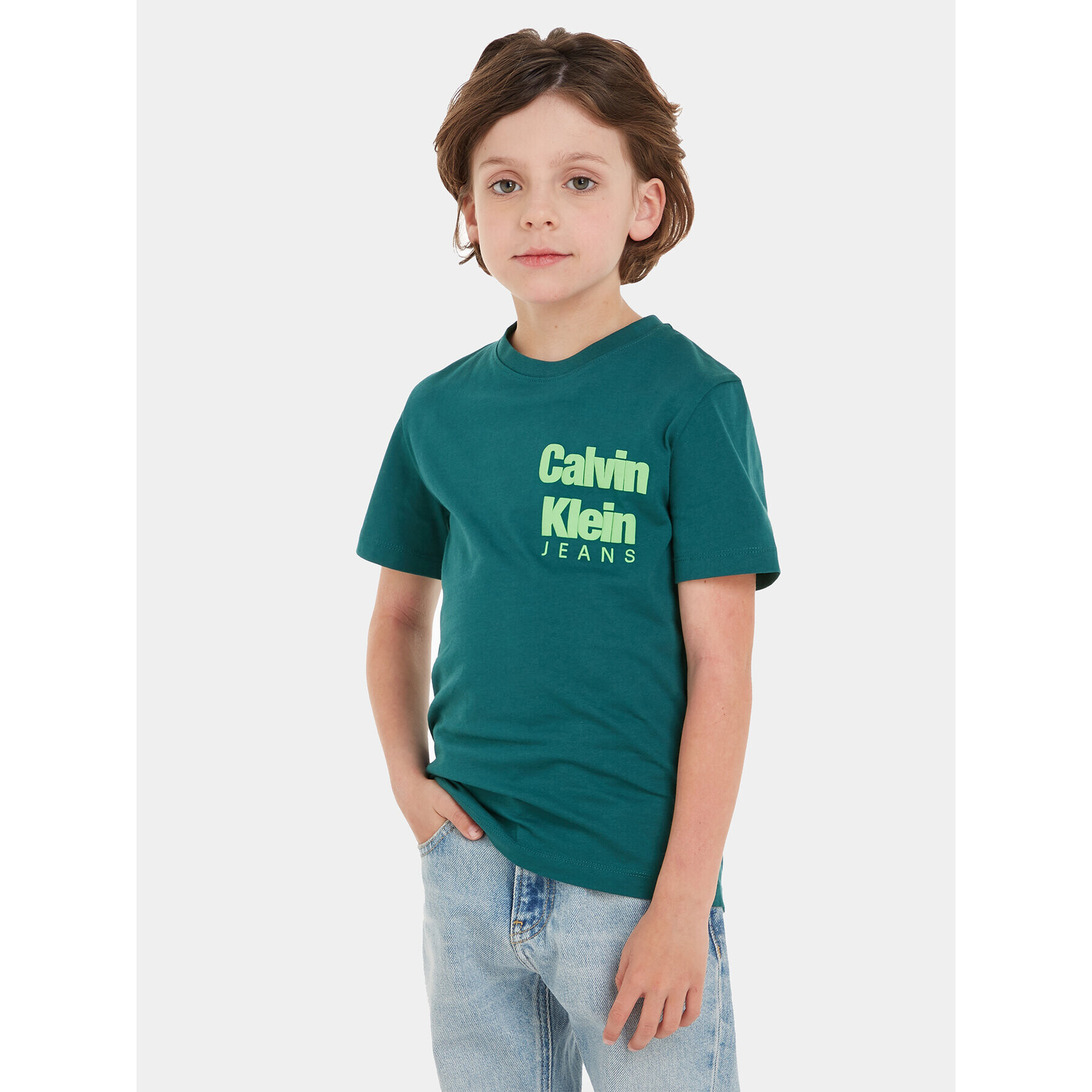 Calvin Klein Jeans Тишърт Mini Blown Up Logo IB0IB01885 Син Regular Fit - Pepit.bg
