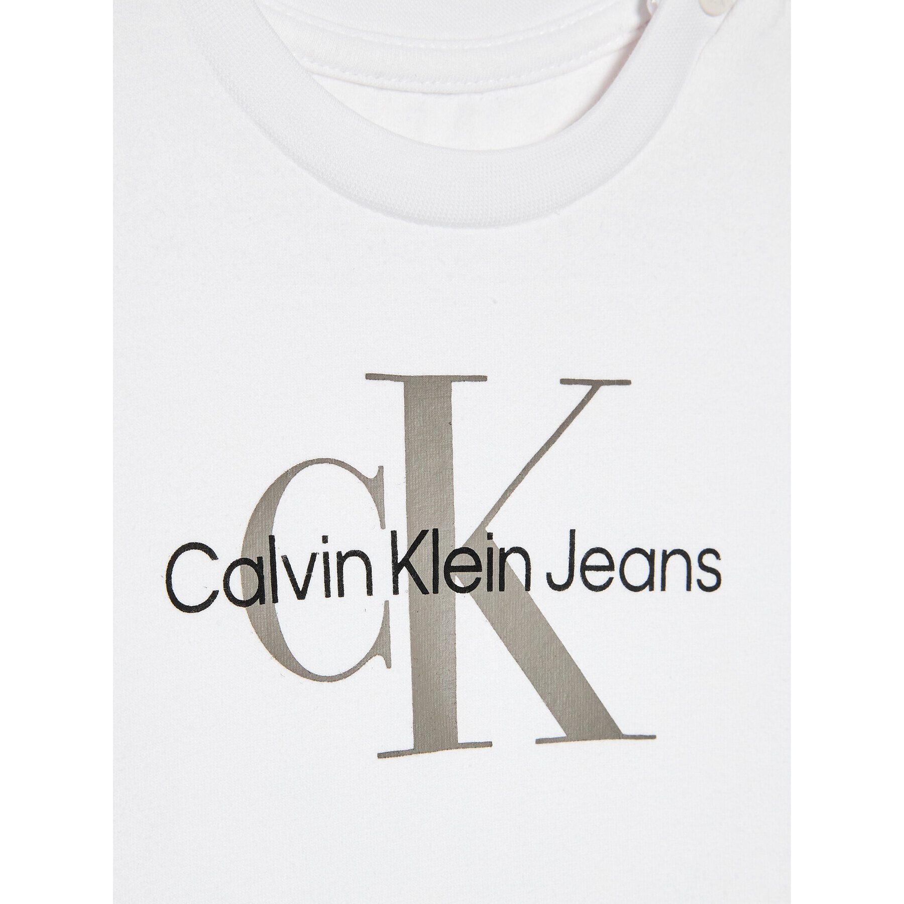 Calvin Klein Jeans Тишърт Monogram IN0IN00001 Бял Regular Fit - Pepit.bg