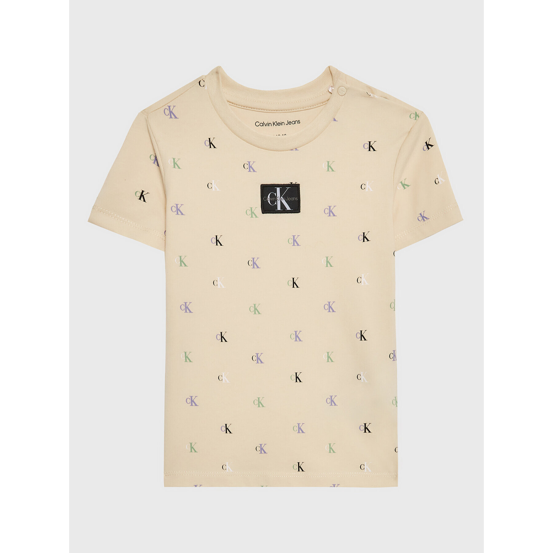 Calvin Klein Jeans Тишърт Monogram IN0IN00052 Бежов Regular Fit - Pepit.bg