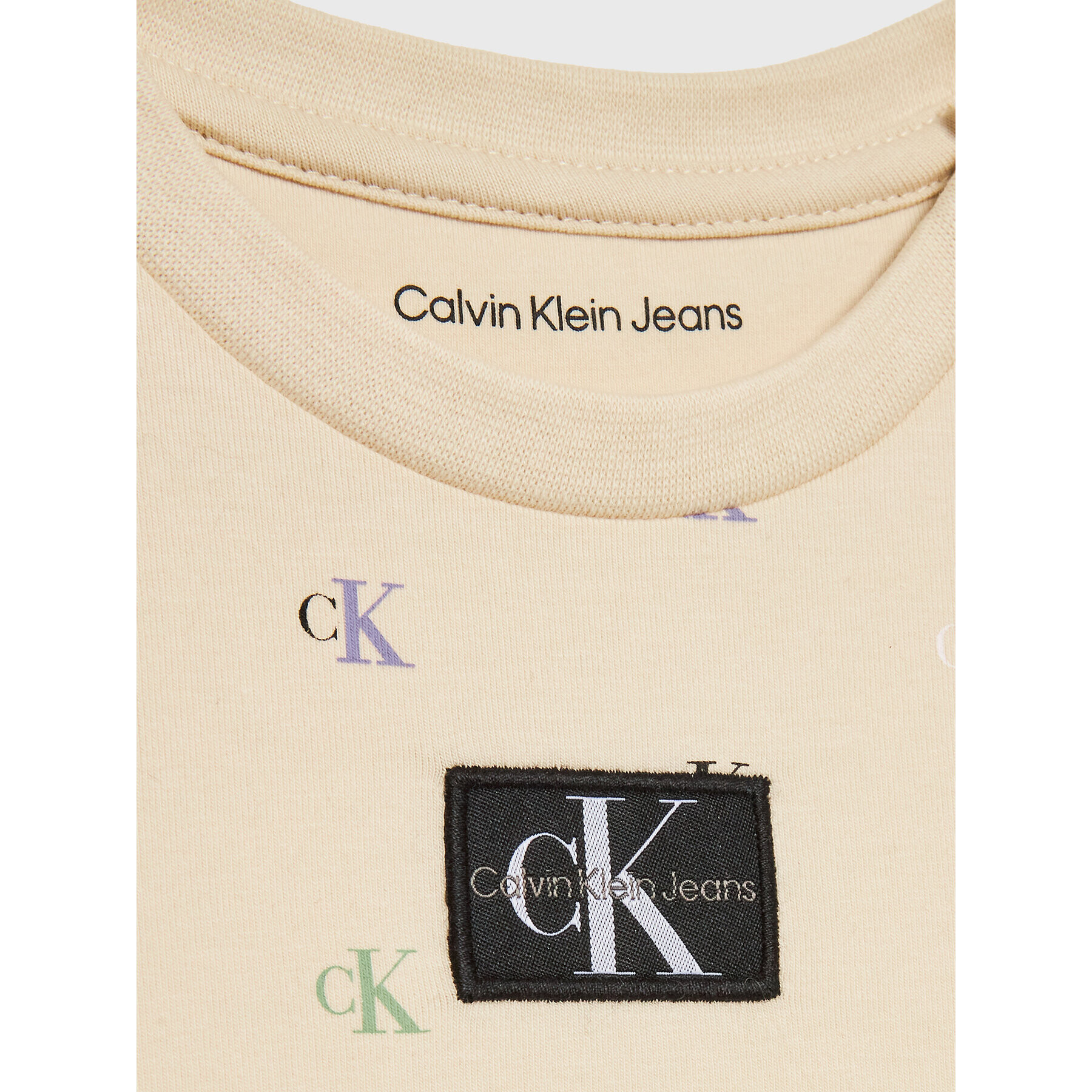 Calvin Klein Jeans Тишърт Monogram IN0IN00052 Бежов Regular Fit - Pepit.bg