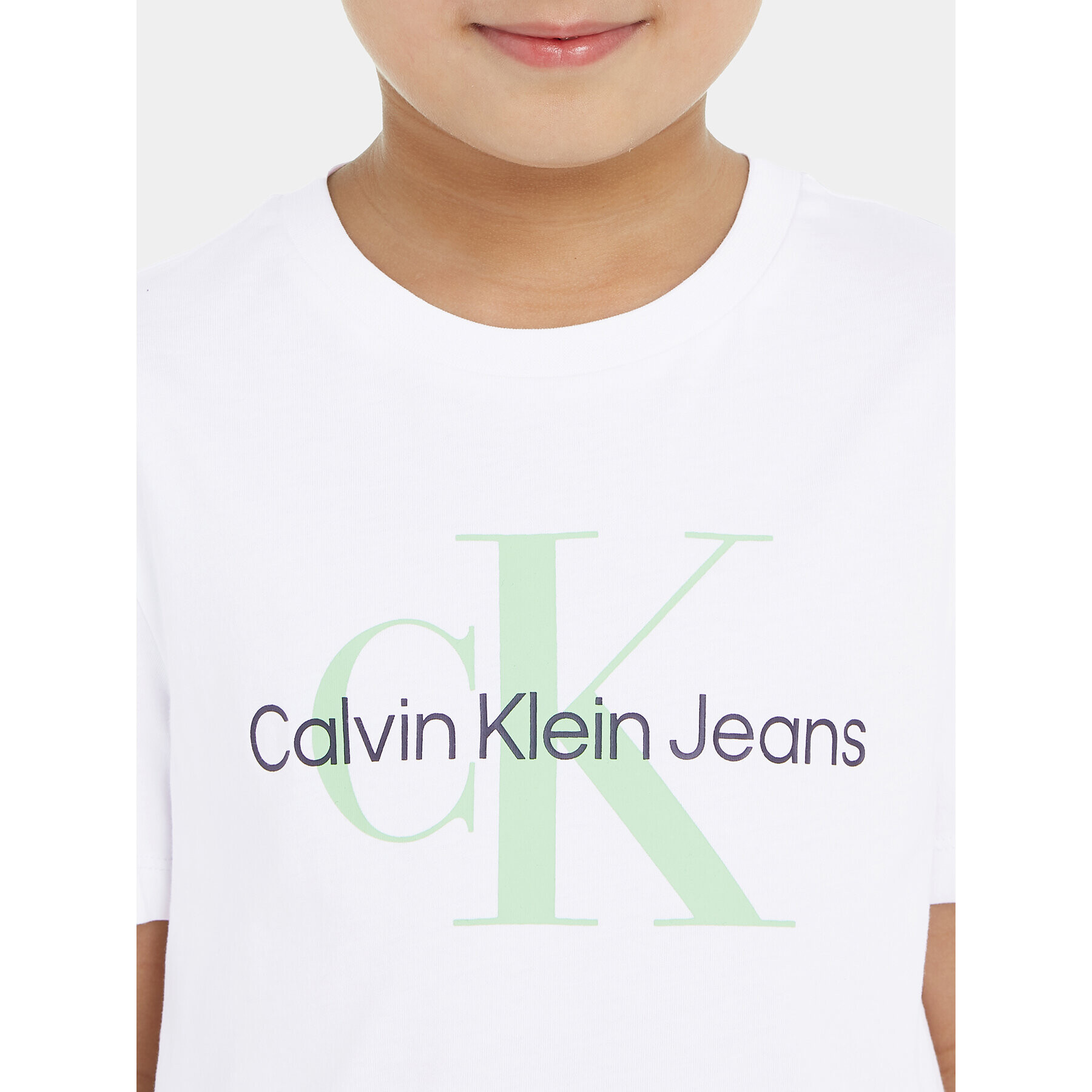 Calvin Klein Jeans Тишърт Monogram IU0IU00460 Бял Regular Fit - Pepit.bg