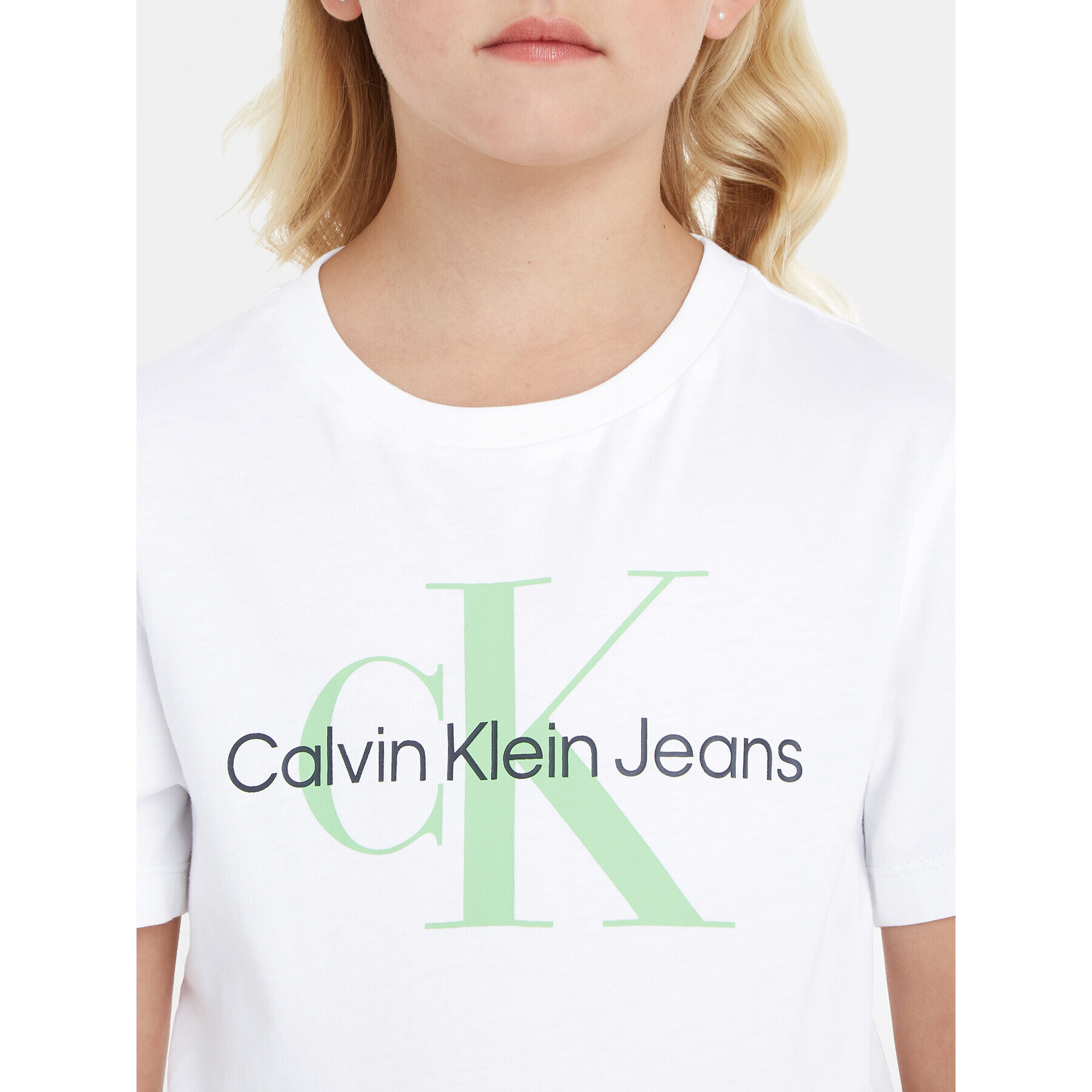 Calvin Klein Jeans Тишърт Monogram IU0IU00460 Бял Regular Fit - Pepit.bg