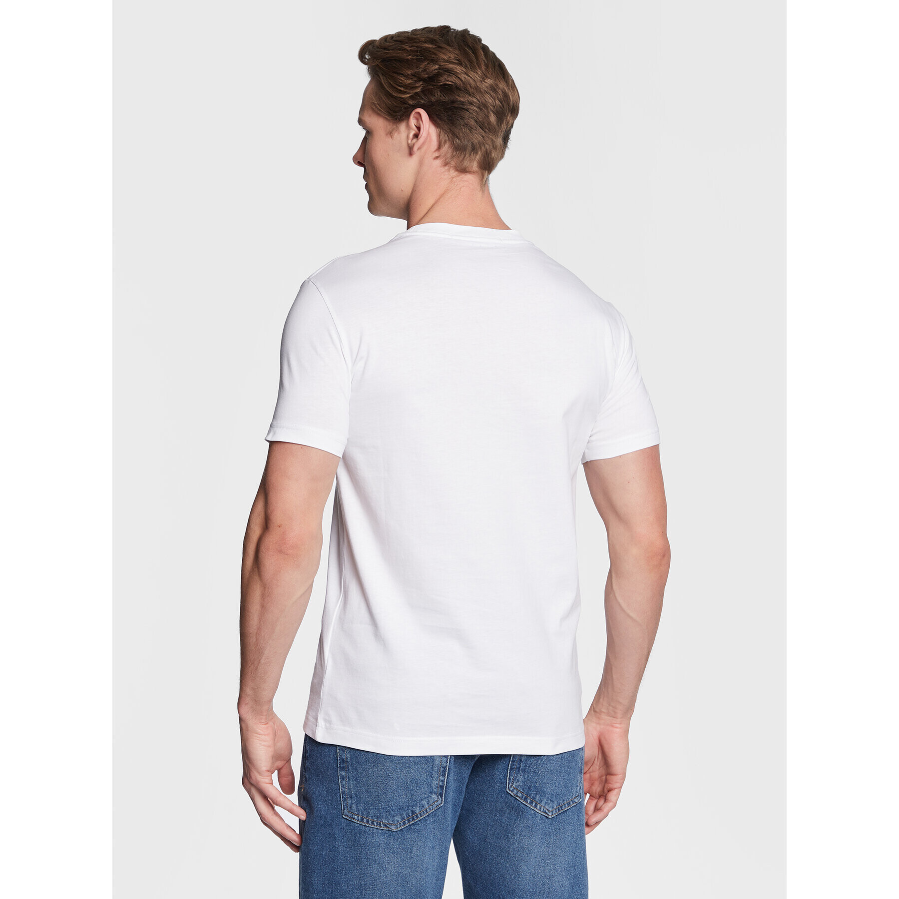 Calvin Klein Jeans Тишърт Monogram J30J322466 Бял Regular Fit - Pepit.bg