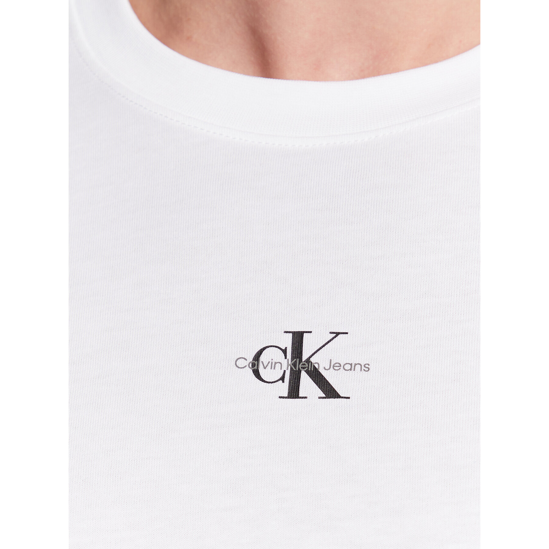 Calvin Klein Jeans Тишърт Monogram J30J322466 Бял Regular Fit - Pepit.bg