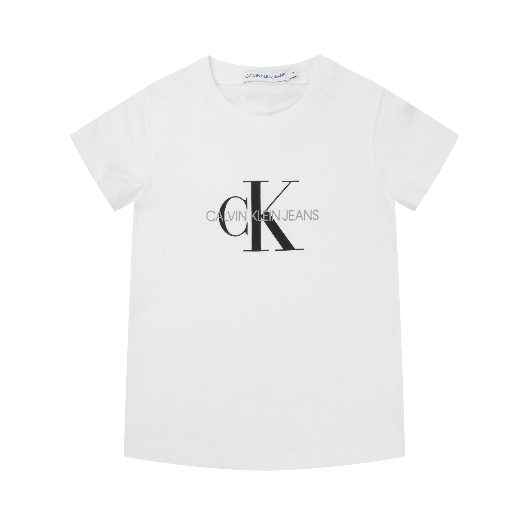 Calvin Klein Jeans Тишърт Monogram Logo IU0IU00068 Бял Regular Fit - Pepit.bg