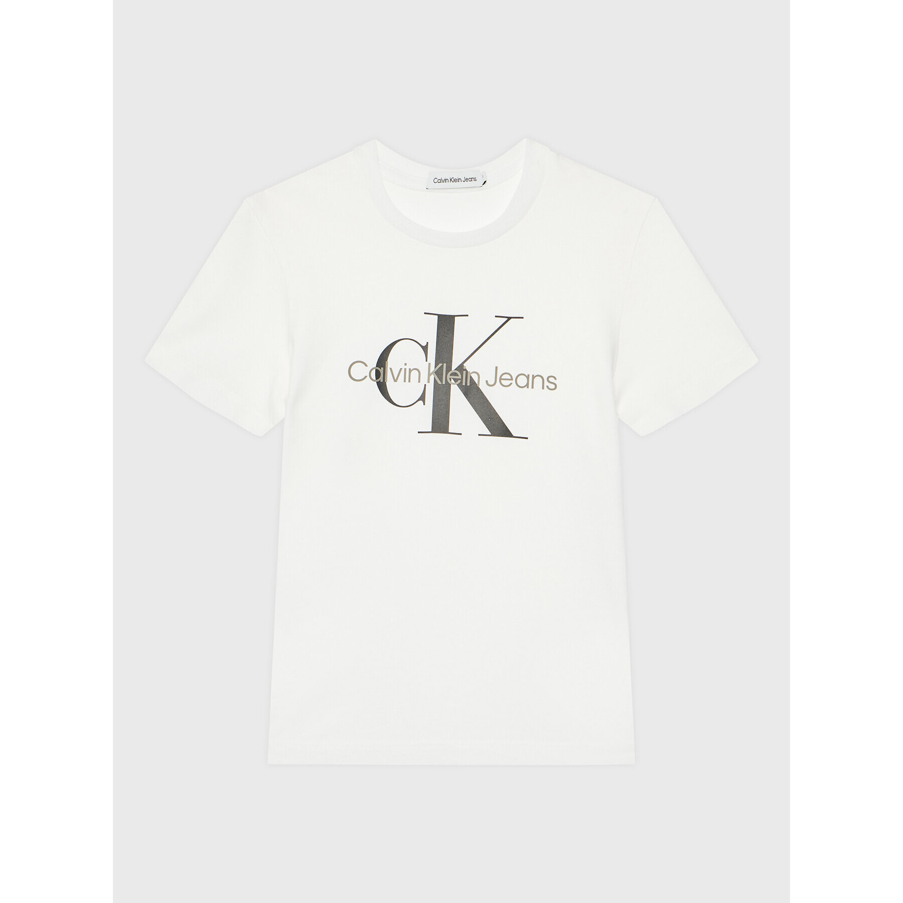 Calvin Klein Jeans Тишърт Monogram Logo IU0IU00267 Бял Regular Fit - Pepit.bg
