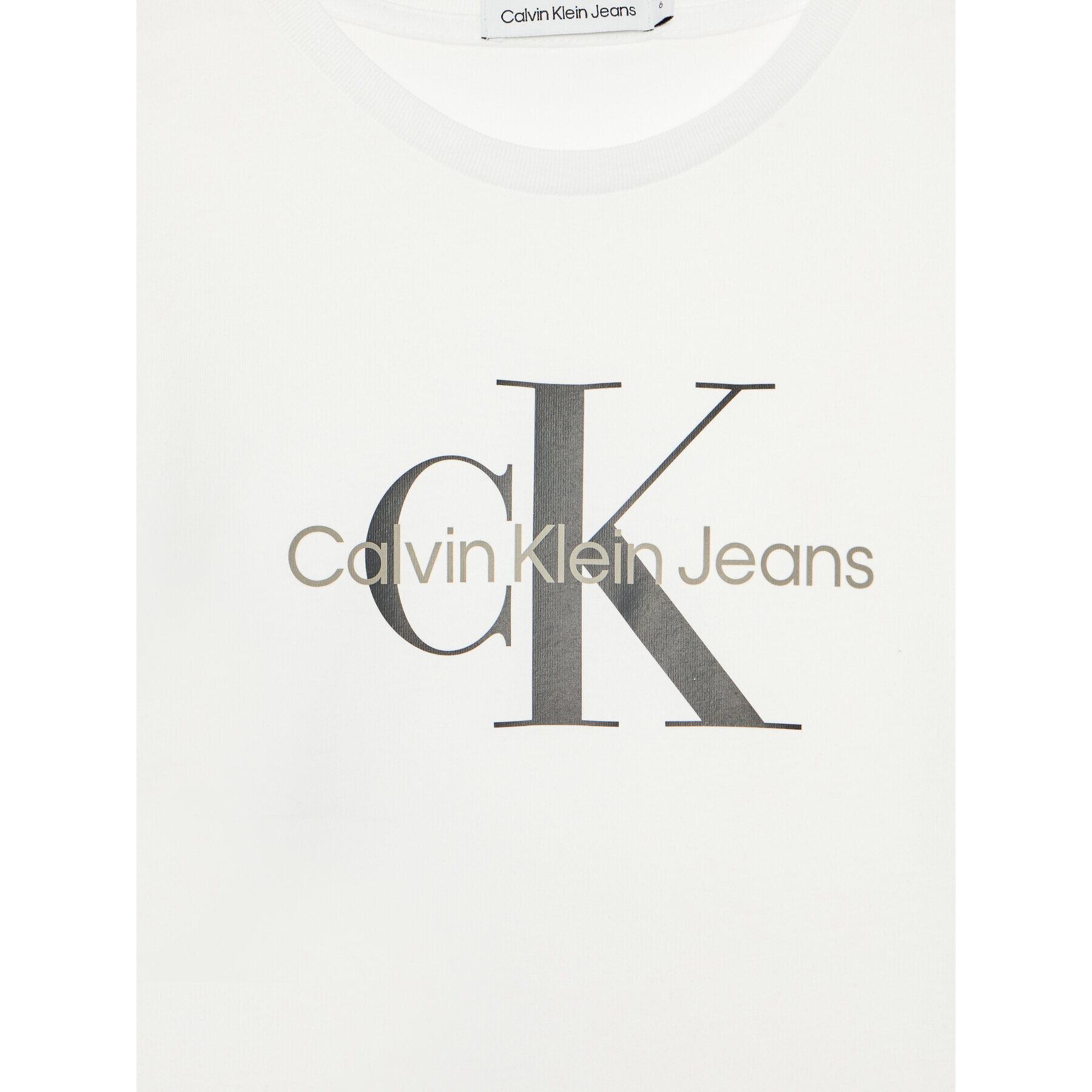 Calvin Klein Jeans Тишърт Monogram Logo IU0IU00267 Бял Regular Fit - Pepit.bg