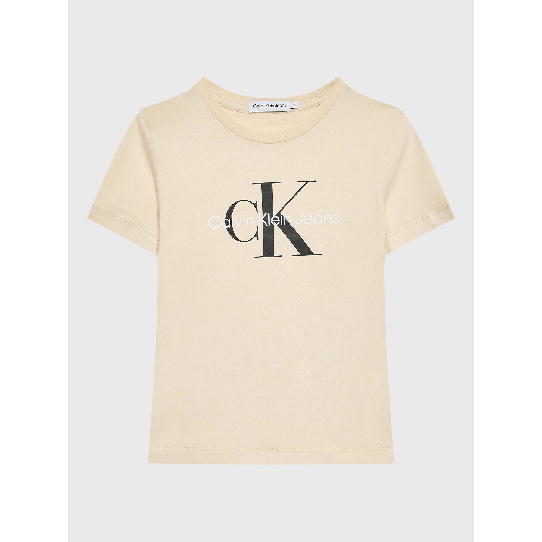 Calvin Klein Jeans Тишърт Monogram Logo IU0IU00267 Екрю Regular Fit - Pepit.bg