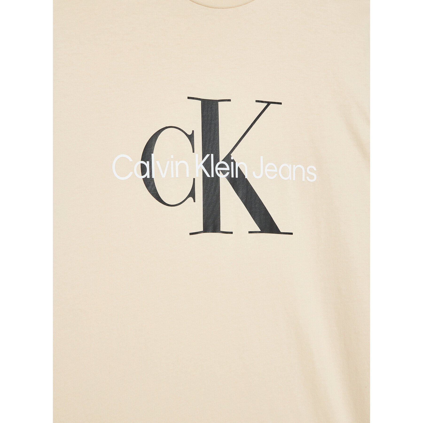 Calvin Klein Jeans Тишърт Monogram Logo IU0IU00267 Екрю Regular Fit - Pepit.bg