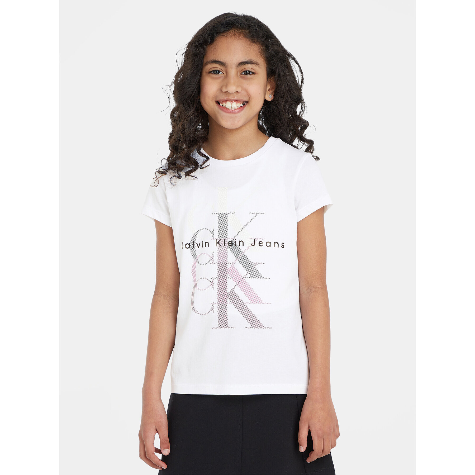 Calvin Klein Jeans Тишърт Monogram Repeat IG0IG02263 Бял Slim Fit - Pepit.bg