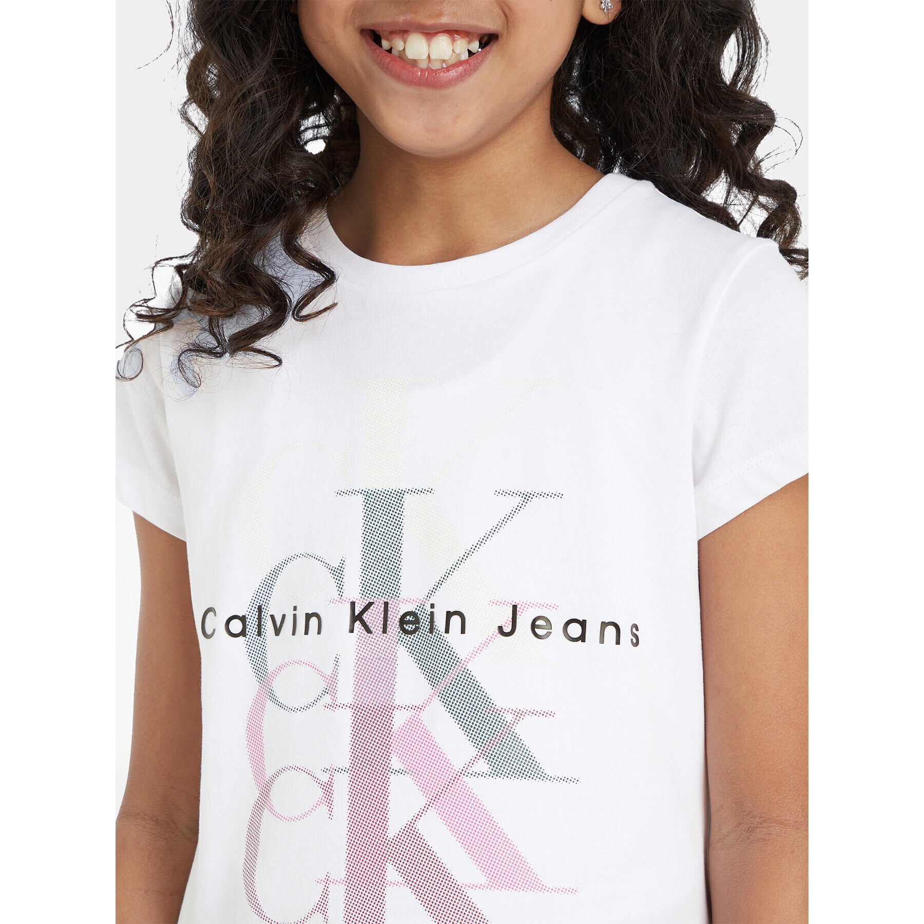 Calvin Klein Jeans Тишърт Monogram Repeat IG0IG02263 Бял Slim Fit - Pepit.bg