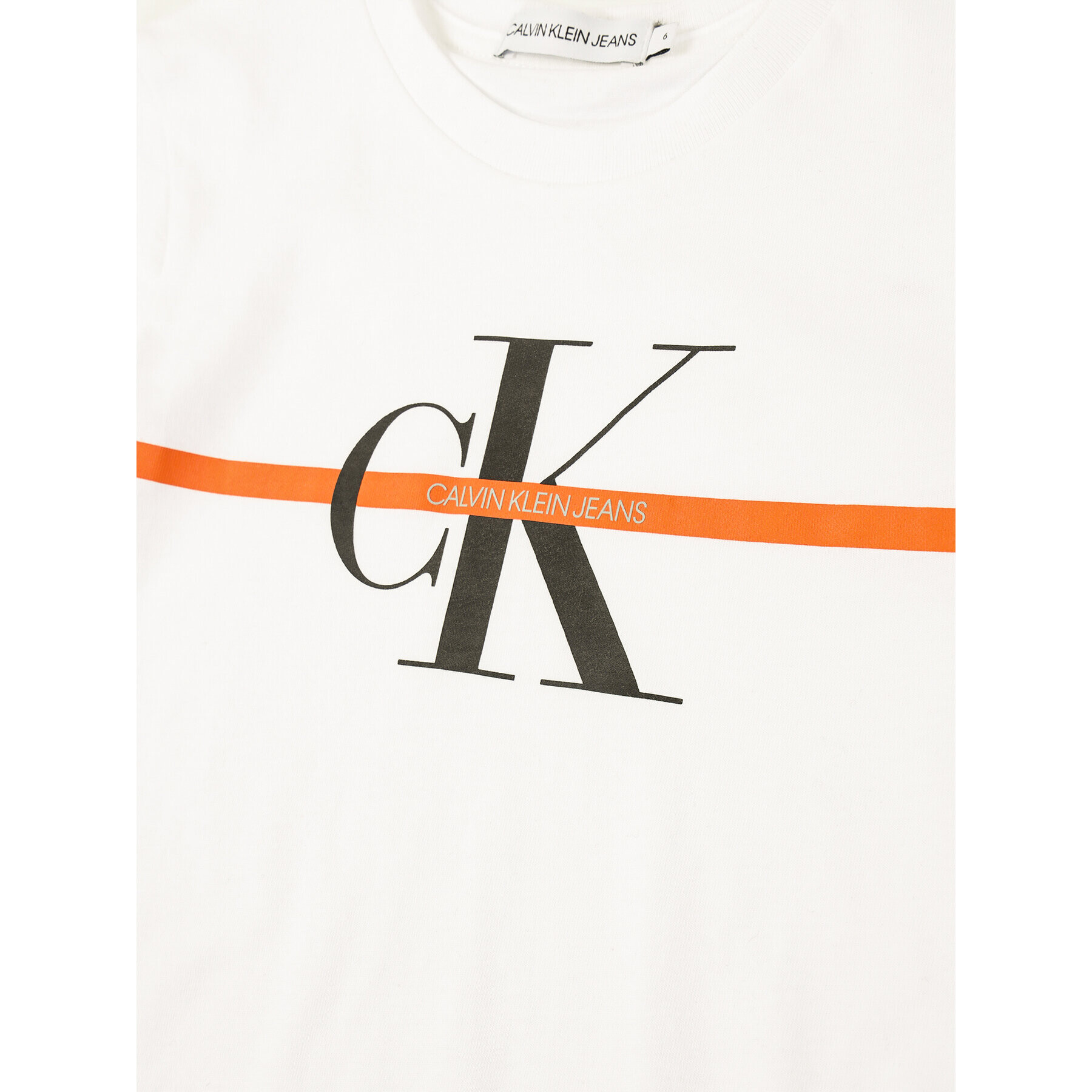 Calvin Klein Jeans Тишърт Monogram Stripe IB0IB00448 Бял Regular Fit - Pepit.bg