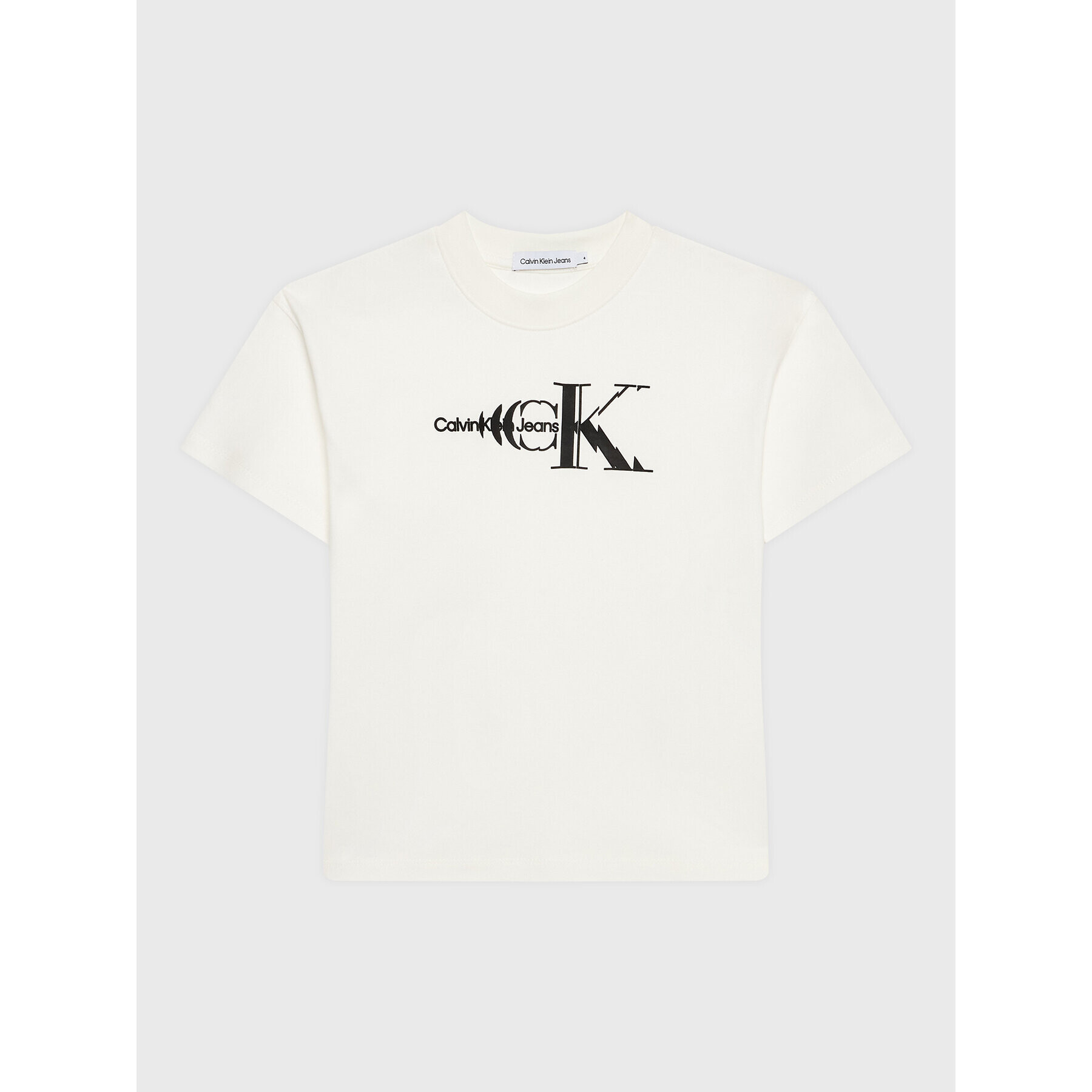 Calvin Klein Jeans Тишърт Natural Dye Monogram IB0IB01532 Бял Regular Fit - Pepit.bg
