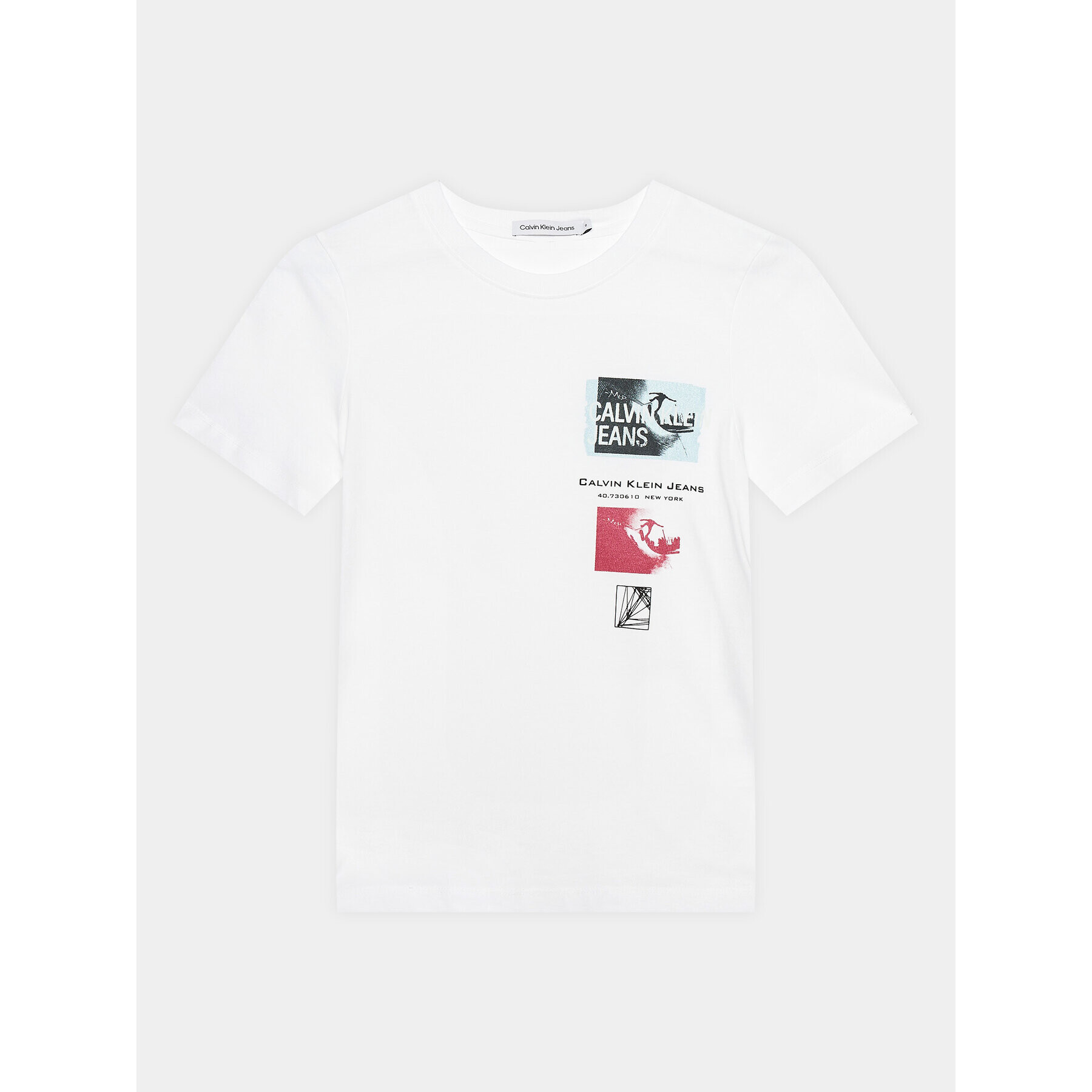 Calvin Klein Jeans Тишърт Photograph IB0IB02014 Бял Regular Fit - Pepit.bg