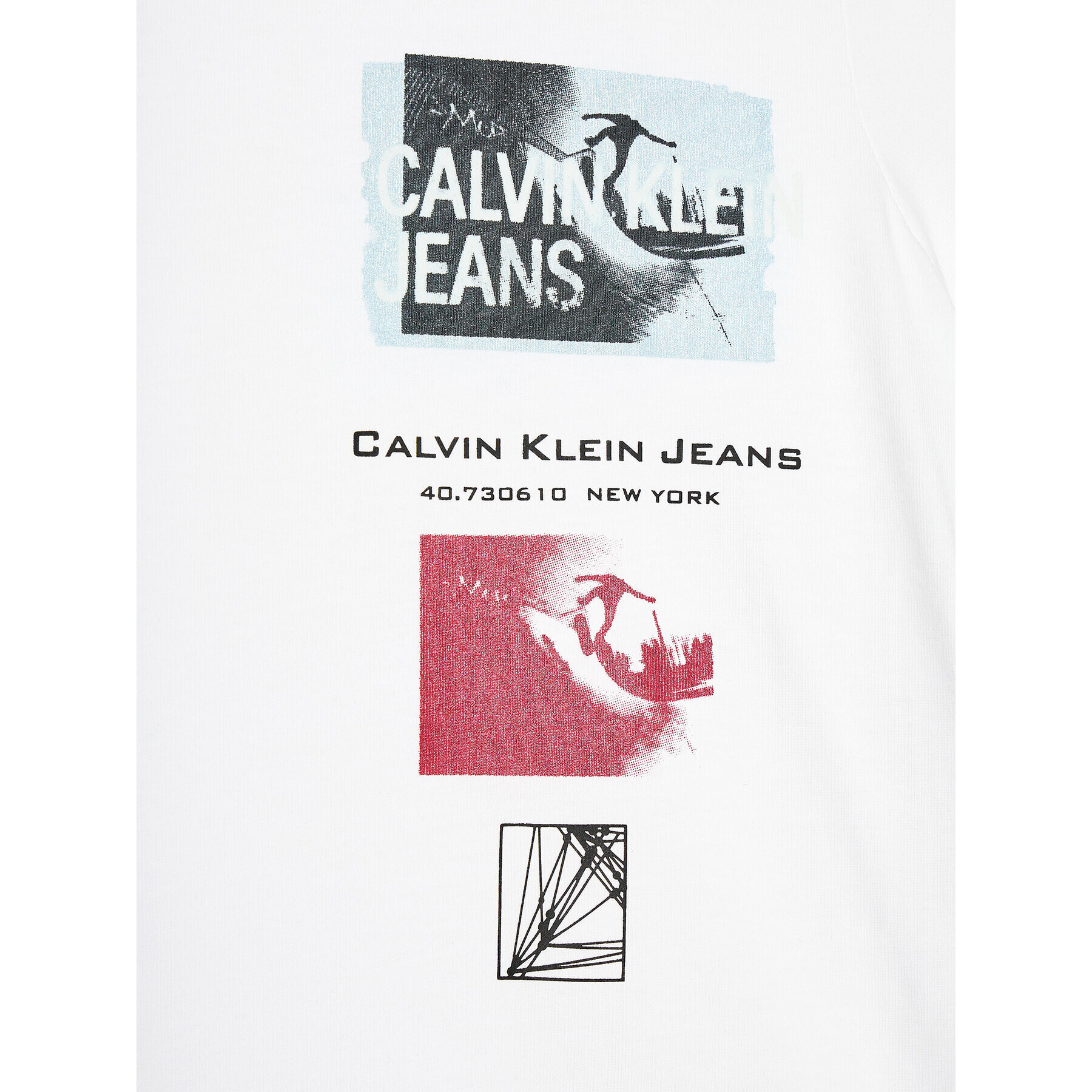 Calvin Klein Jeans Тишърт Photograph IB0IB02014 Бял Regular Fit - Pepit.bg