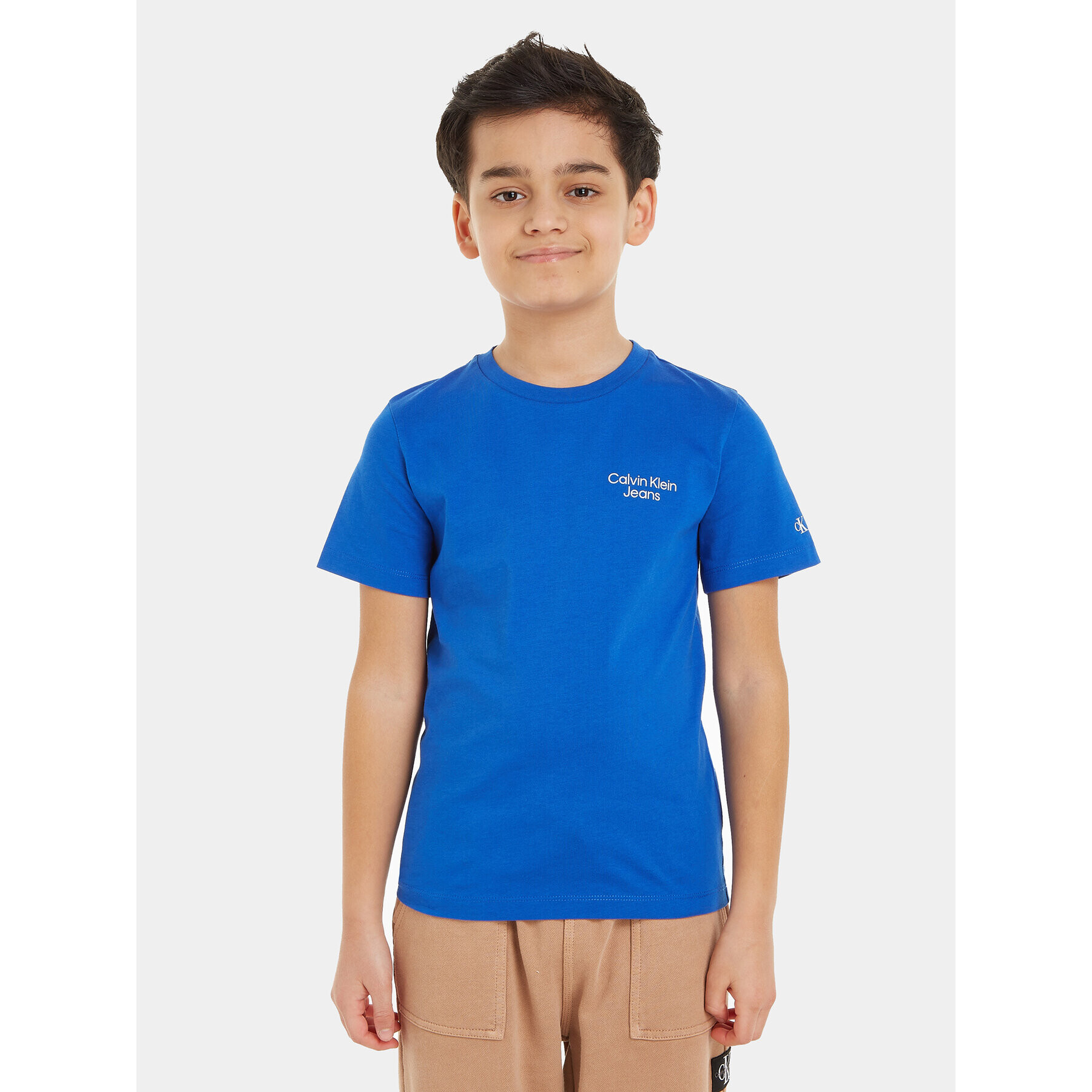Calvin Klein Jeans Тишърт Stack Logo IB0IB01319 Син Regular Fit - Pepit.bg