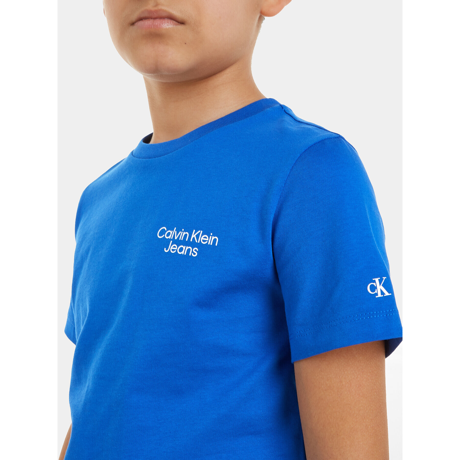 Calvin Klein Jeans Тишърт Stack Logo IB0IB01319 Син Regular Fit - Pepit.bg