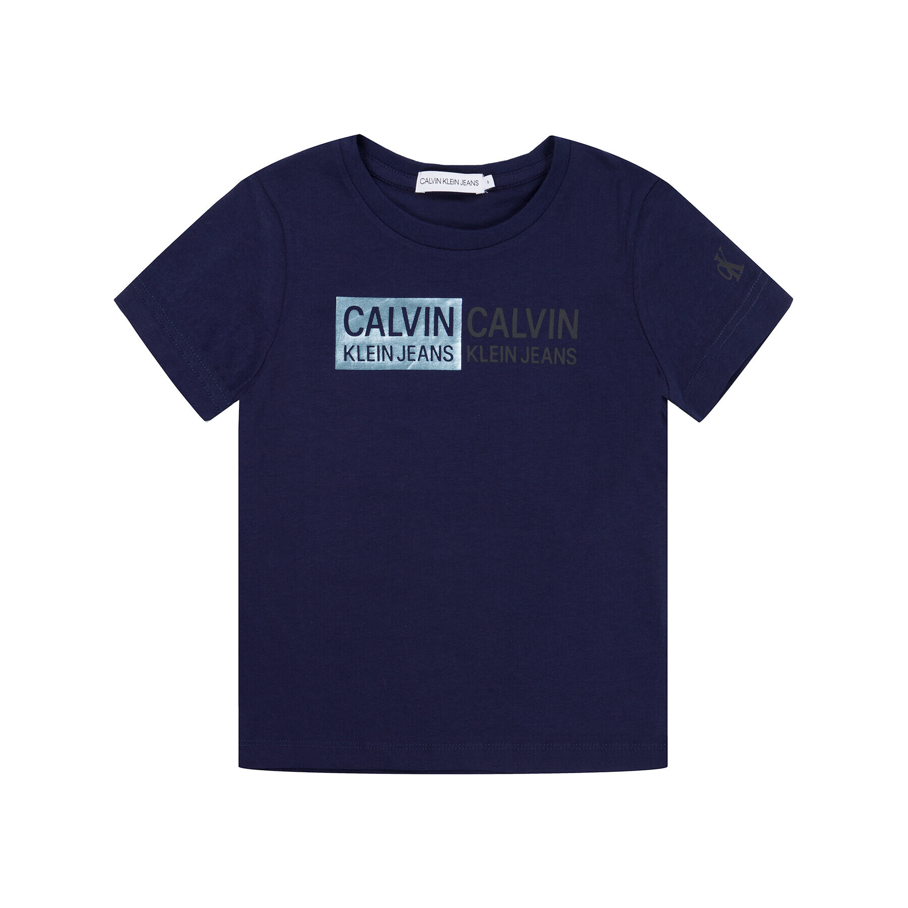 Calvin Klein Jeans Тишърт Stamp Logo IG0IG00427 Тъмносин Slim Fit - Pepit.bg