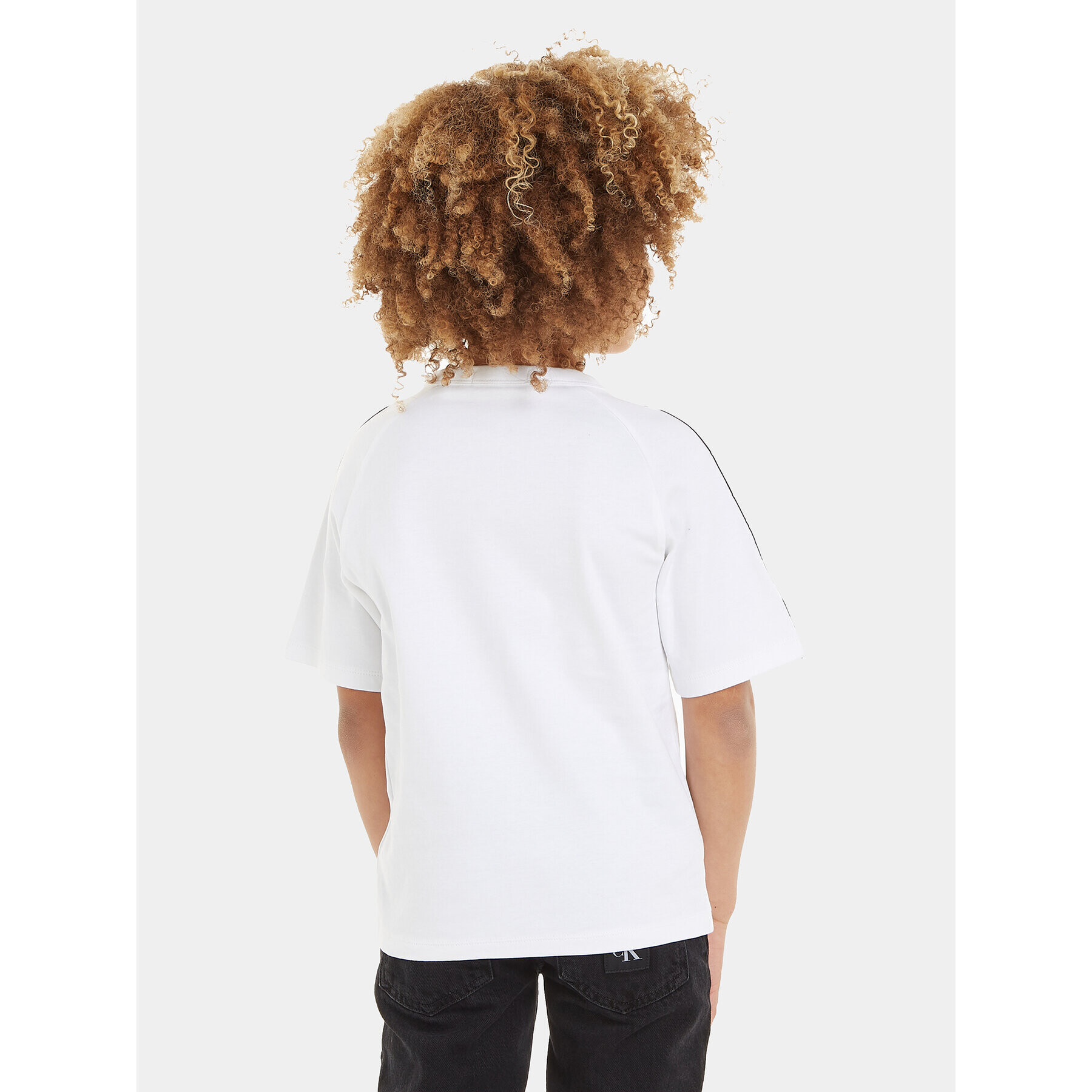 Calvin Klein Jeans Тишърт Tape IB0IB01877 Бял Regular Fit - Pepit.bg