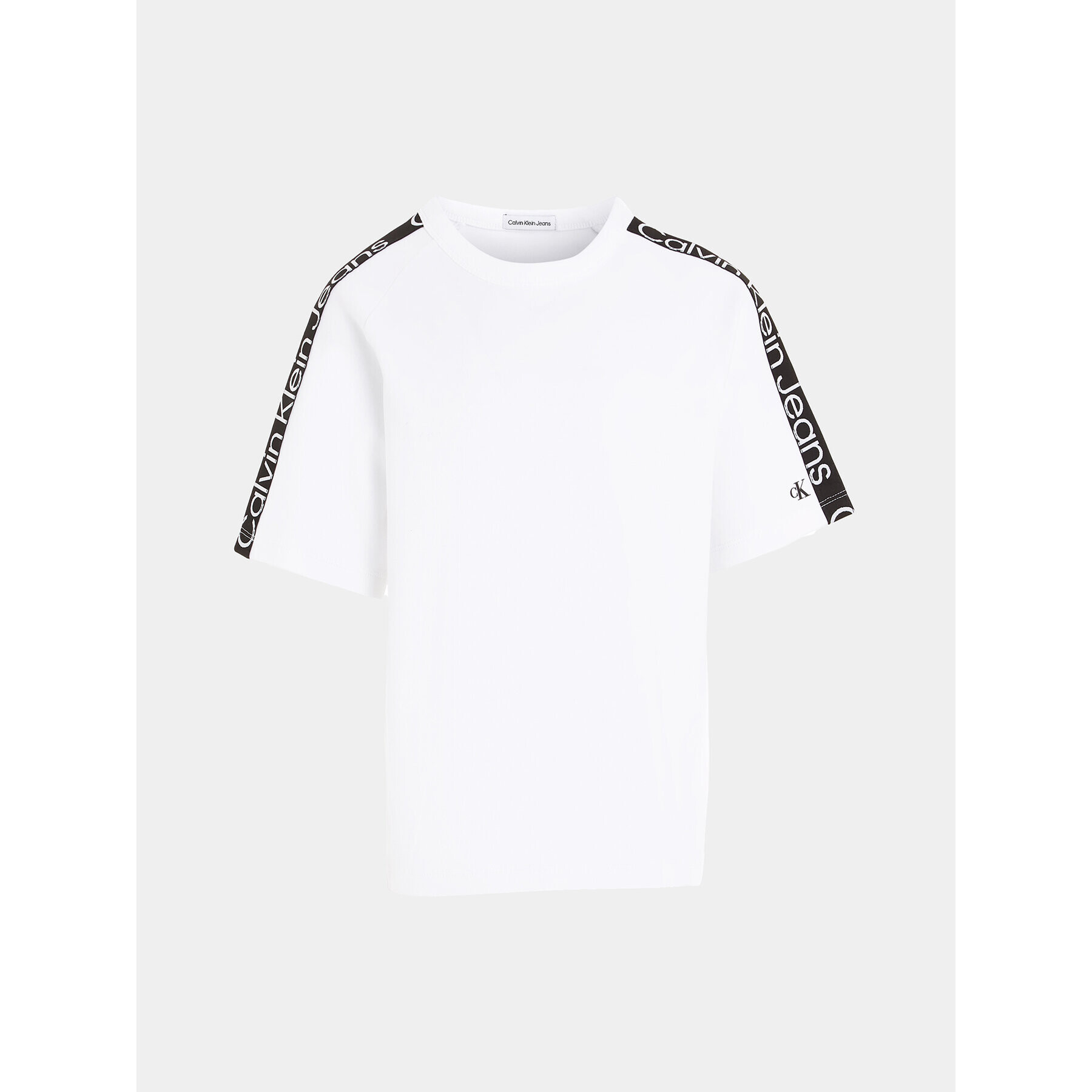 Calvin Klein Jeans Тишърт Tape IB0IB01877 Бял Regular Fit - Pepit.bg