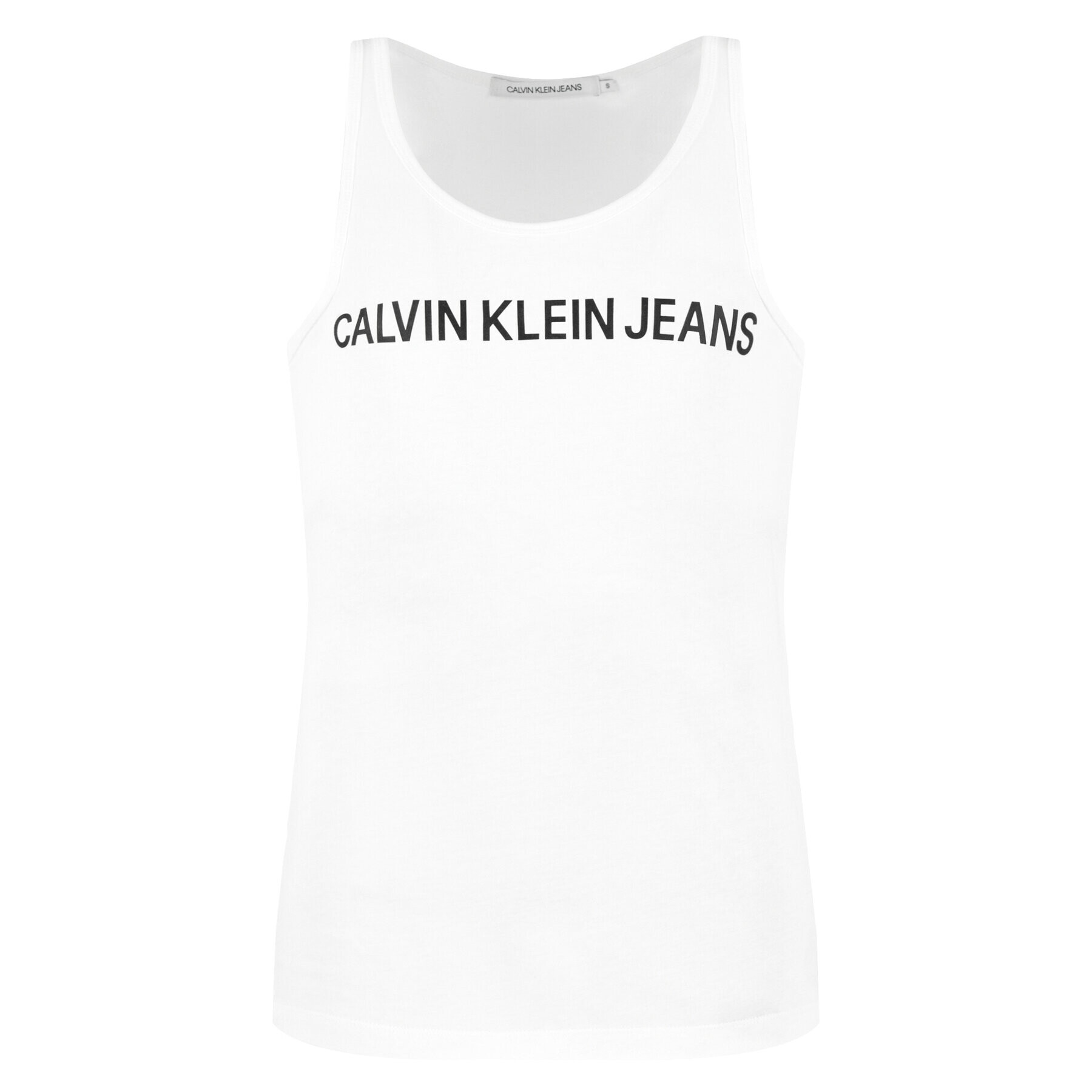 Calvin Klein Jeans Топ Institutional J30J315249 Бял Regular Fit - Pepit.bg