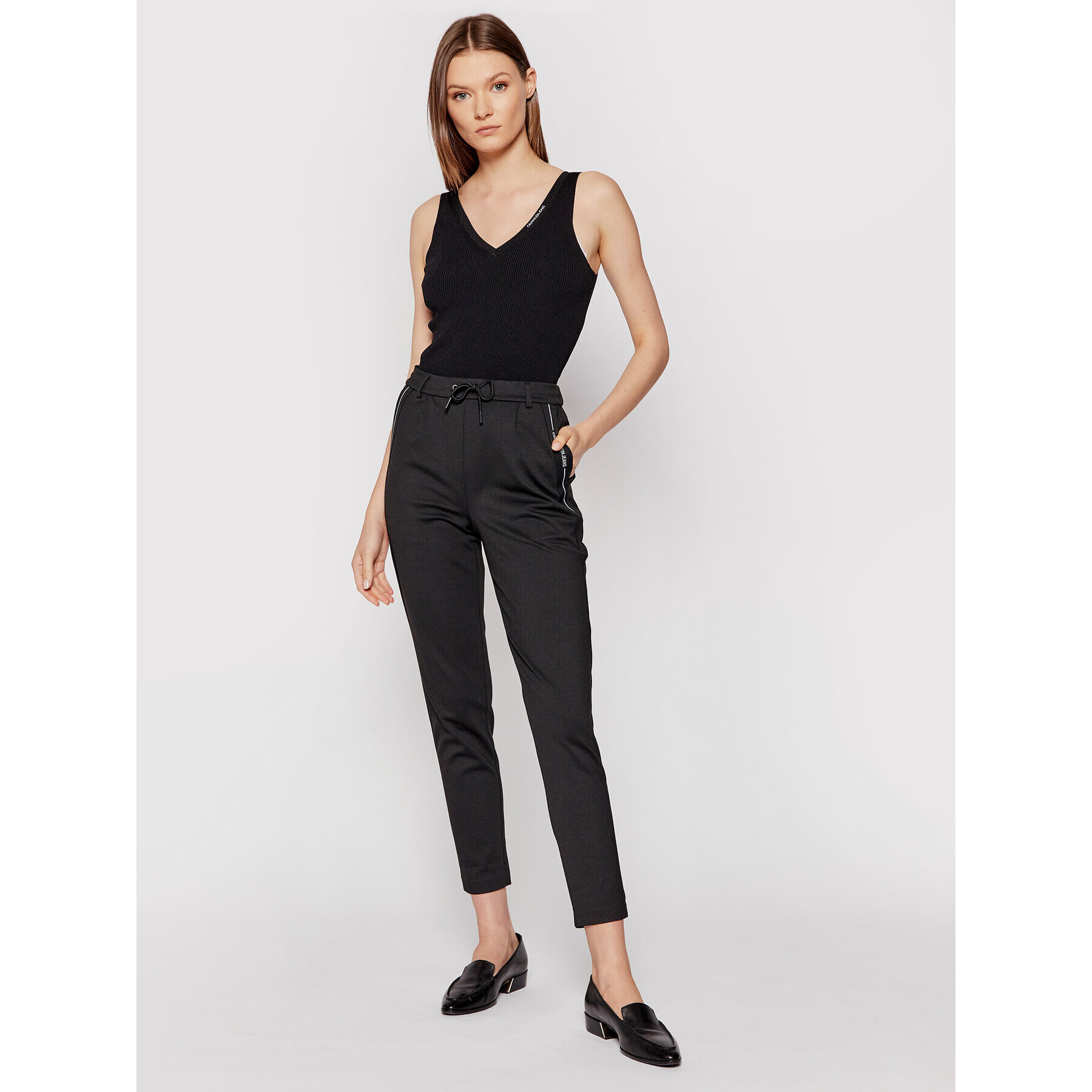 Calvin Klein Jeans топ J20J217142 Черен Slim Fit - Pepit.bg