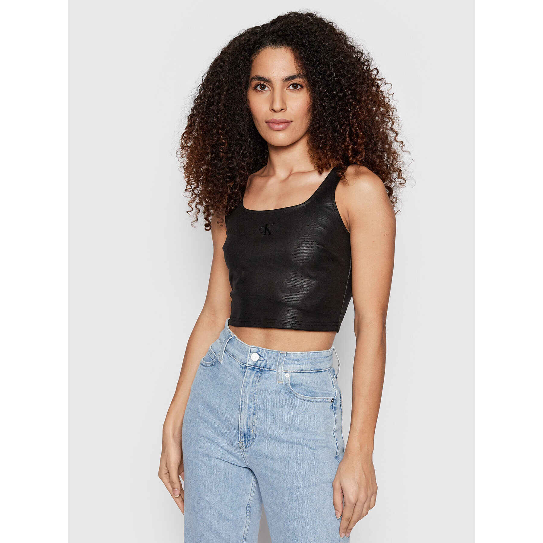 Calvin Klein Jeans топ J20J217651 Черен Slim Fit - Pepit.bg