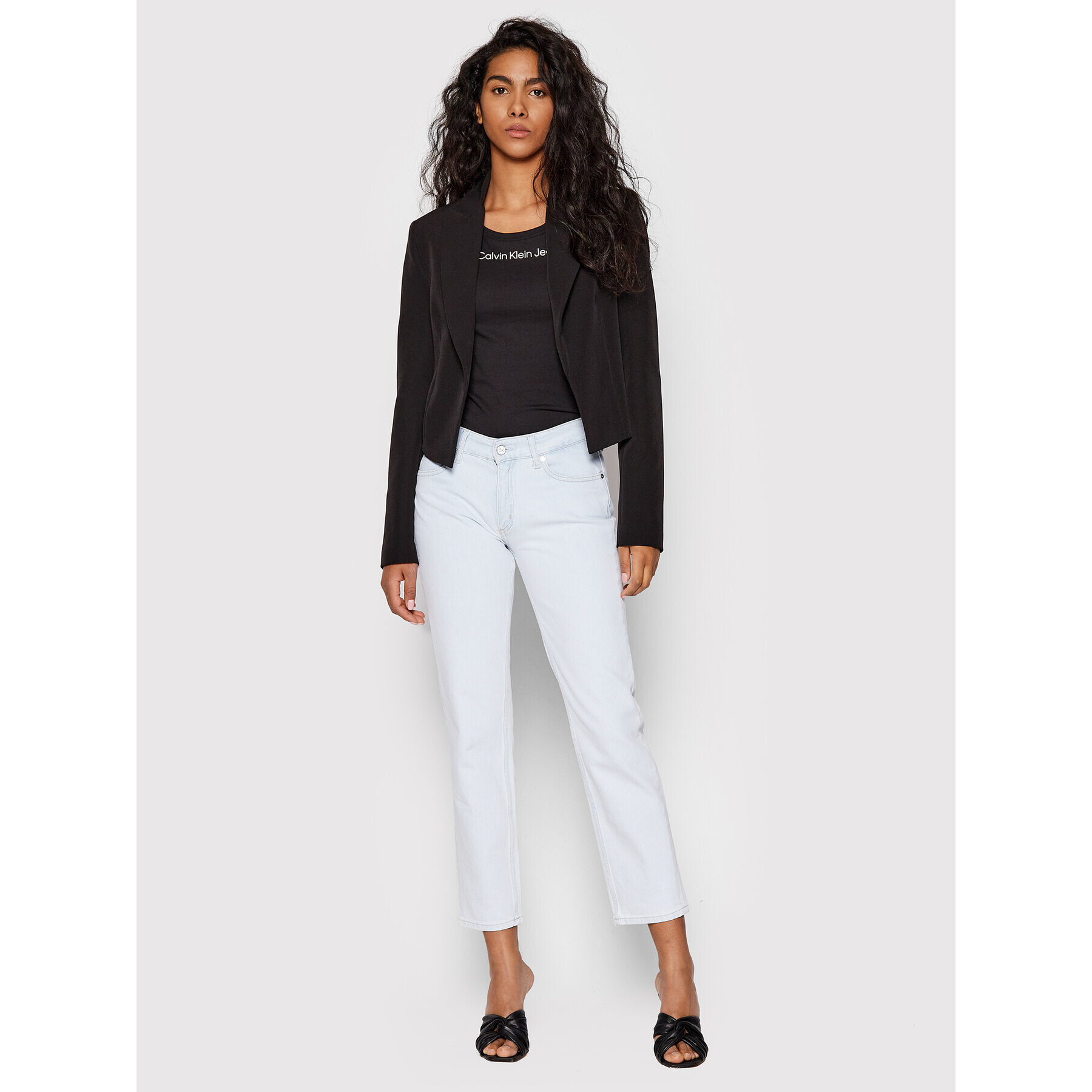 Calvin Klein Jeans топ J20J218262 Черен Slim Fit - Pepit.bg