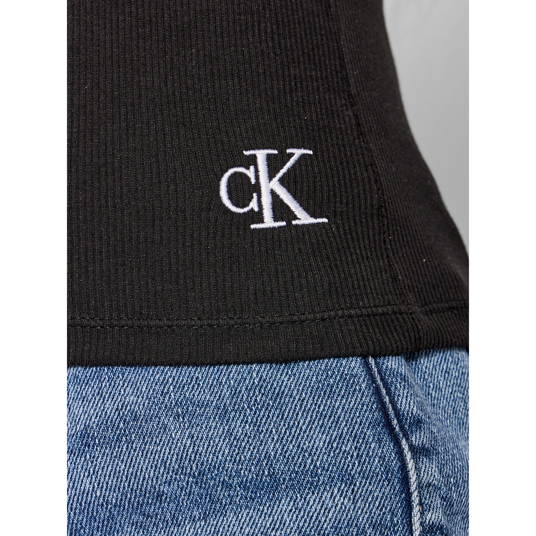 Calvin Klein Jeans топ J20J218689 Черен Slim Fit - Pepit.bg