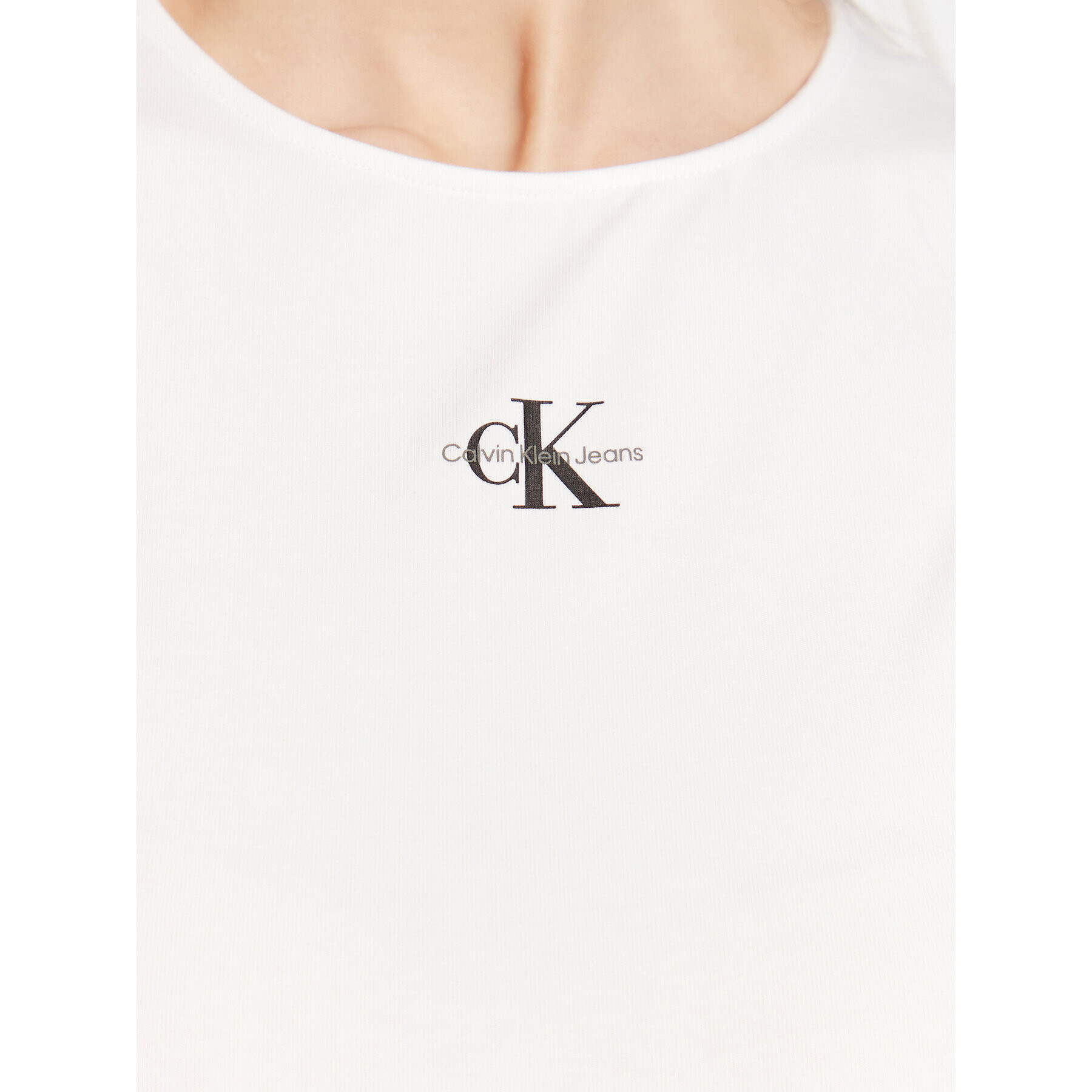 Calvin Klein Jeans топ J20J220765 Бял Regular Fit - Pepit.bg
