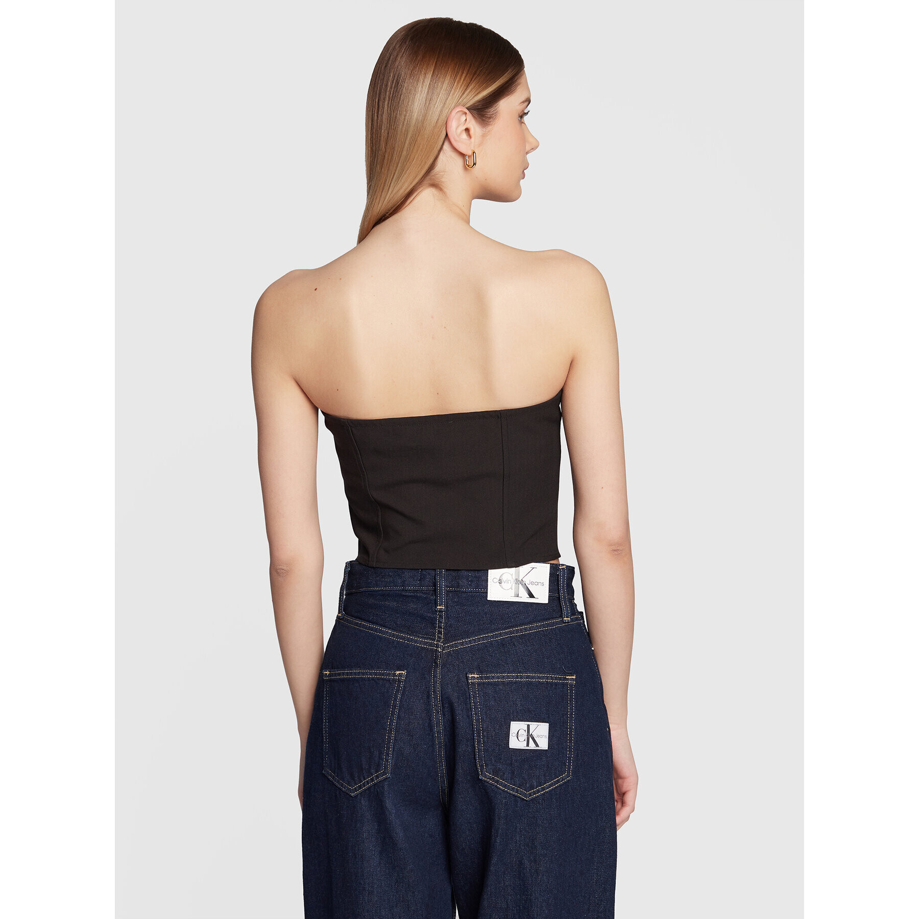 Calvin Klein Jeans топ J20J220947 Черен Slim Fit - Pepit.bg