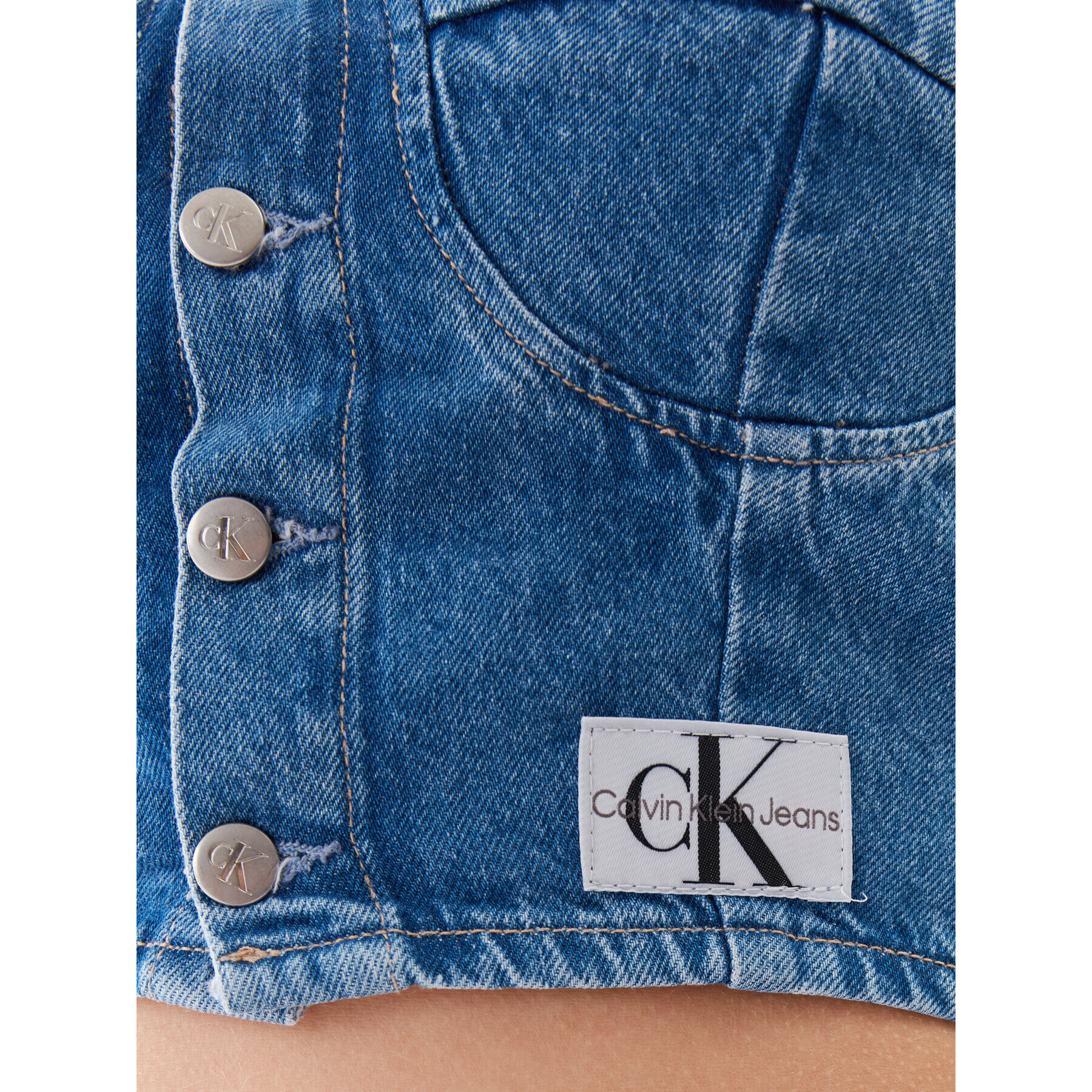 Calvin Klein Jeans топ J20J221264 Син Slim Fit - Pepit.bg