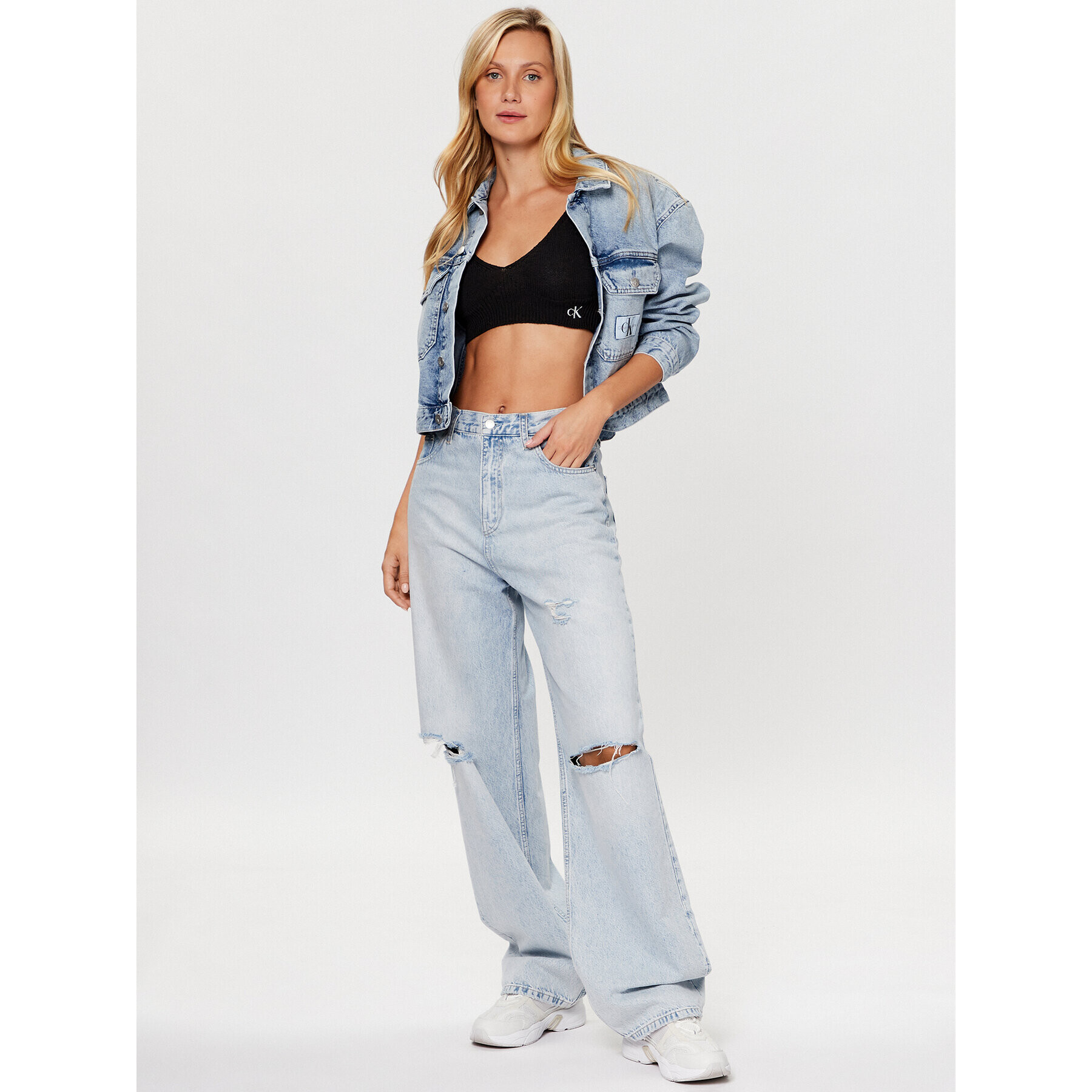 Calvin Klein Jeans топ J20J221345 Черен Regular Fit - Pepit.bg