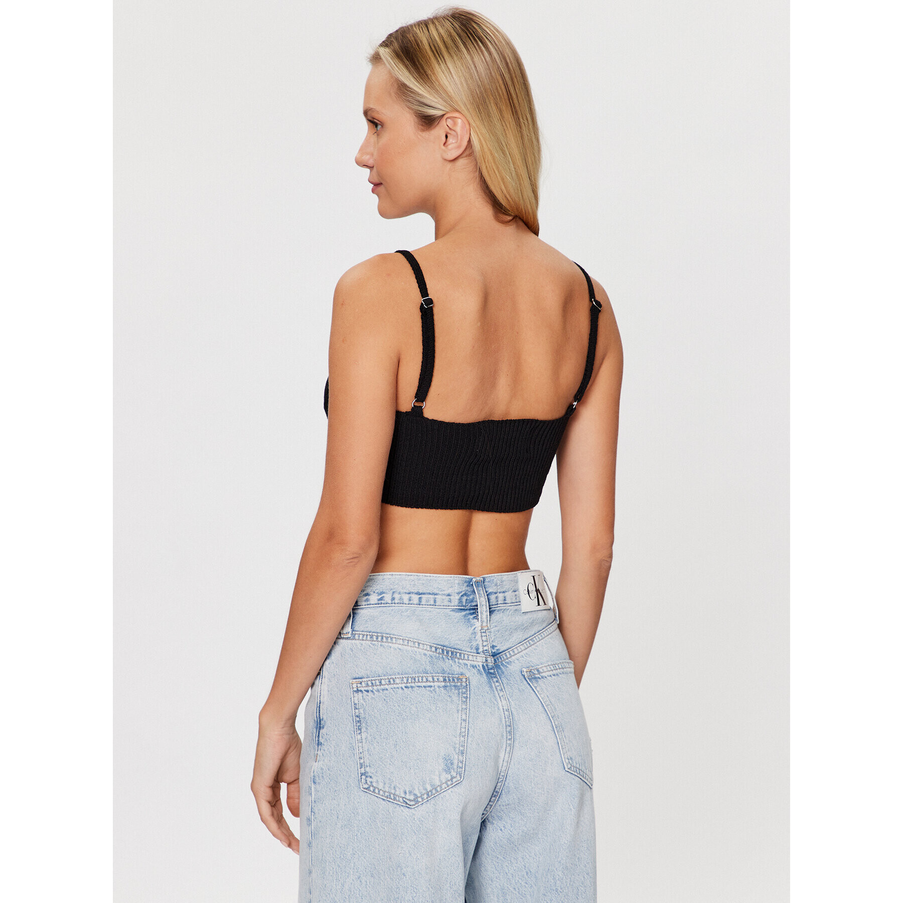 Calvin Klein Jeans топ J20J221345 Черен Regular Fit - Pepit.bg