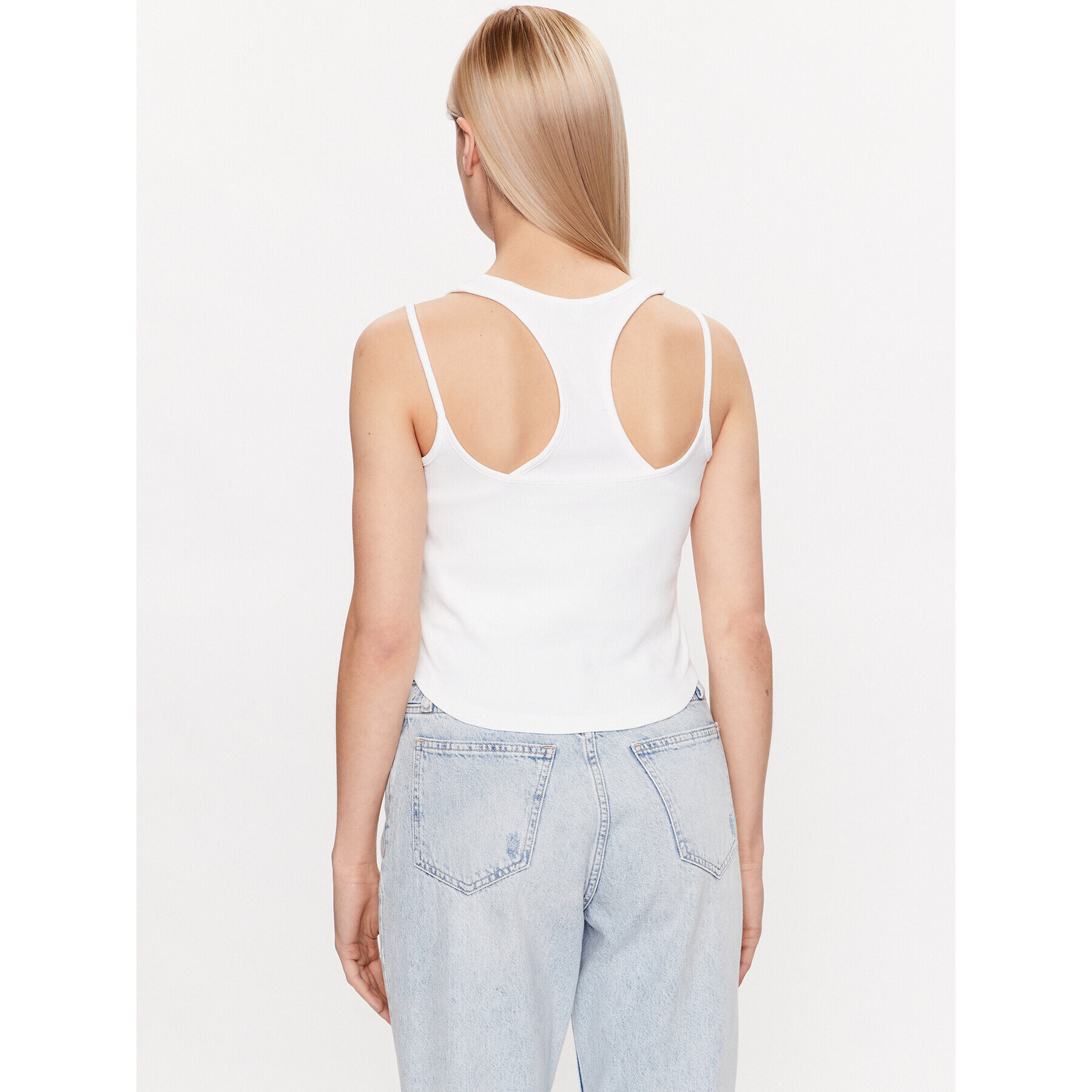 Calvin Klein Jeans топ J20J221430 Бял Regular Fit - Pepit.bg