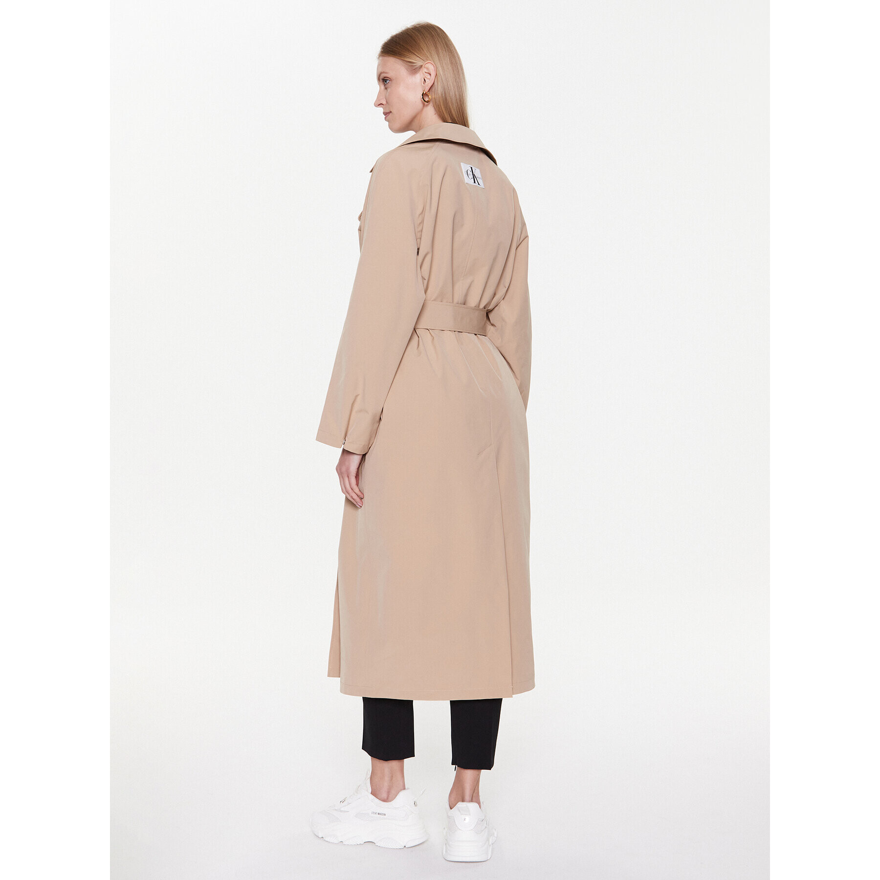Calvin Klein Jeans Тренч J20J220337 Бежов Oversize - Pepit.bg