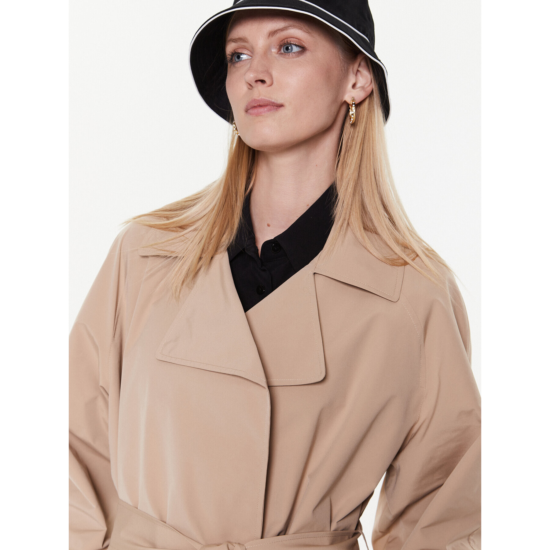 Calvin Klein Jeans Тренч J20J220337 Бежов Oversize - Pepit.bg