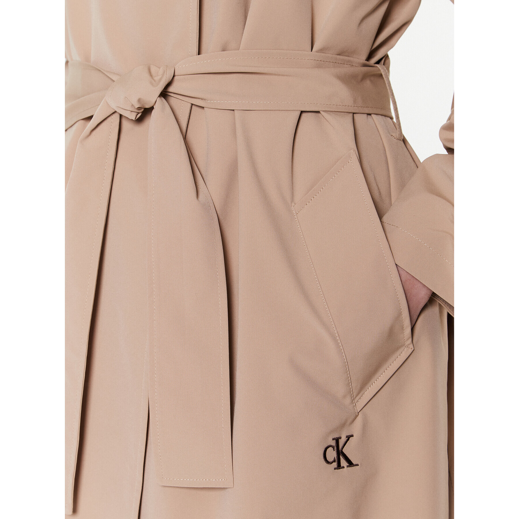 Calvin Klein Jeans Тренч J20J220337 Бежов Oversize - Pepit.bg