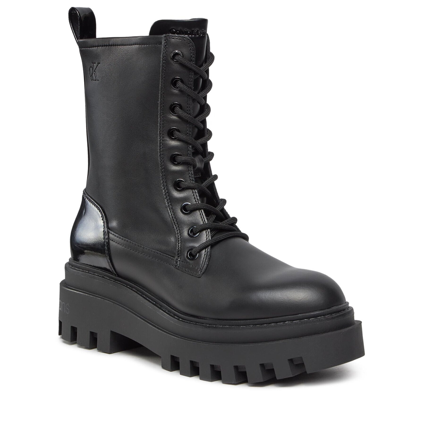 Calvin Klein Jeans Туристически oбувки Chunky Boot Laceup Lth Mg Sat YW0YW01285 Бял - Pepit.bg