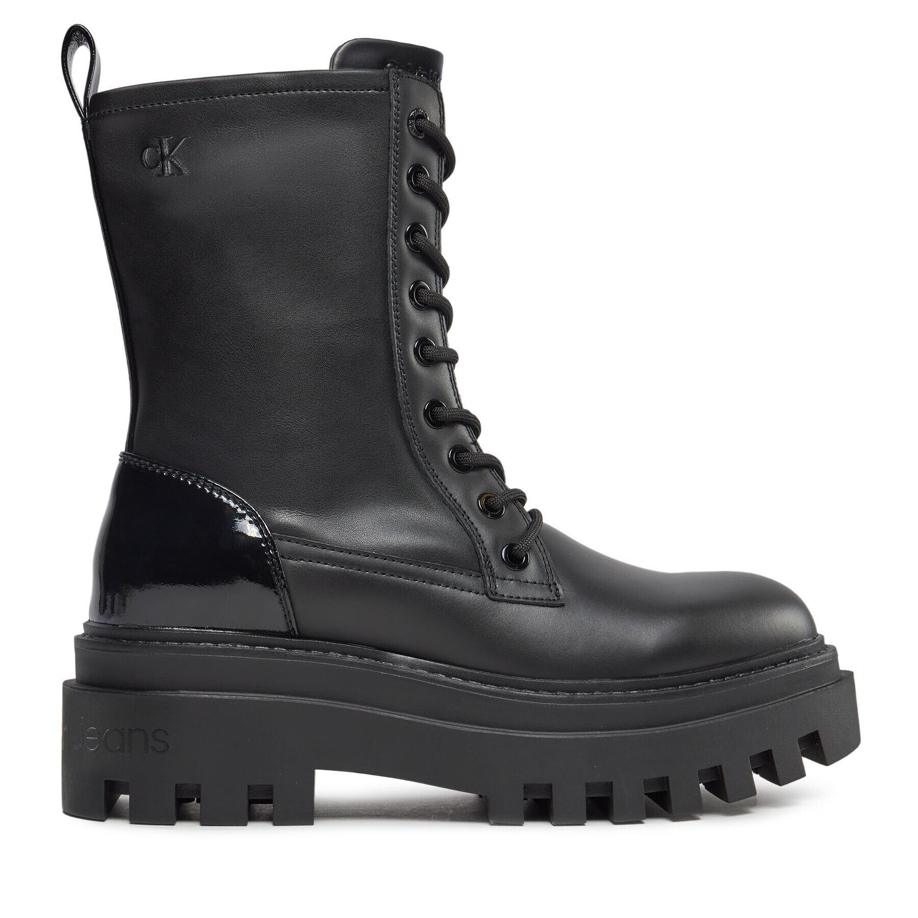 Calvin Klein Jeans Туристически oбувки Chunky Boot Laceup Lth Mg Sat YW0YW01285 Бял - Pepit.bg